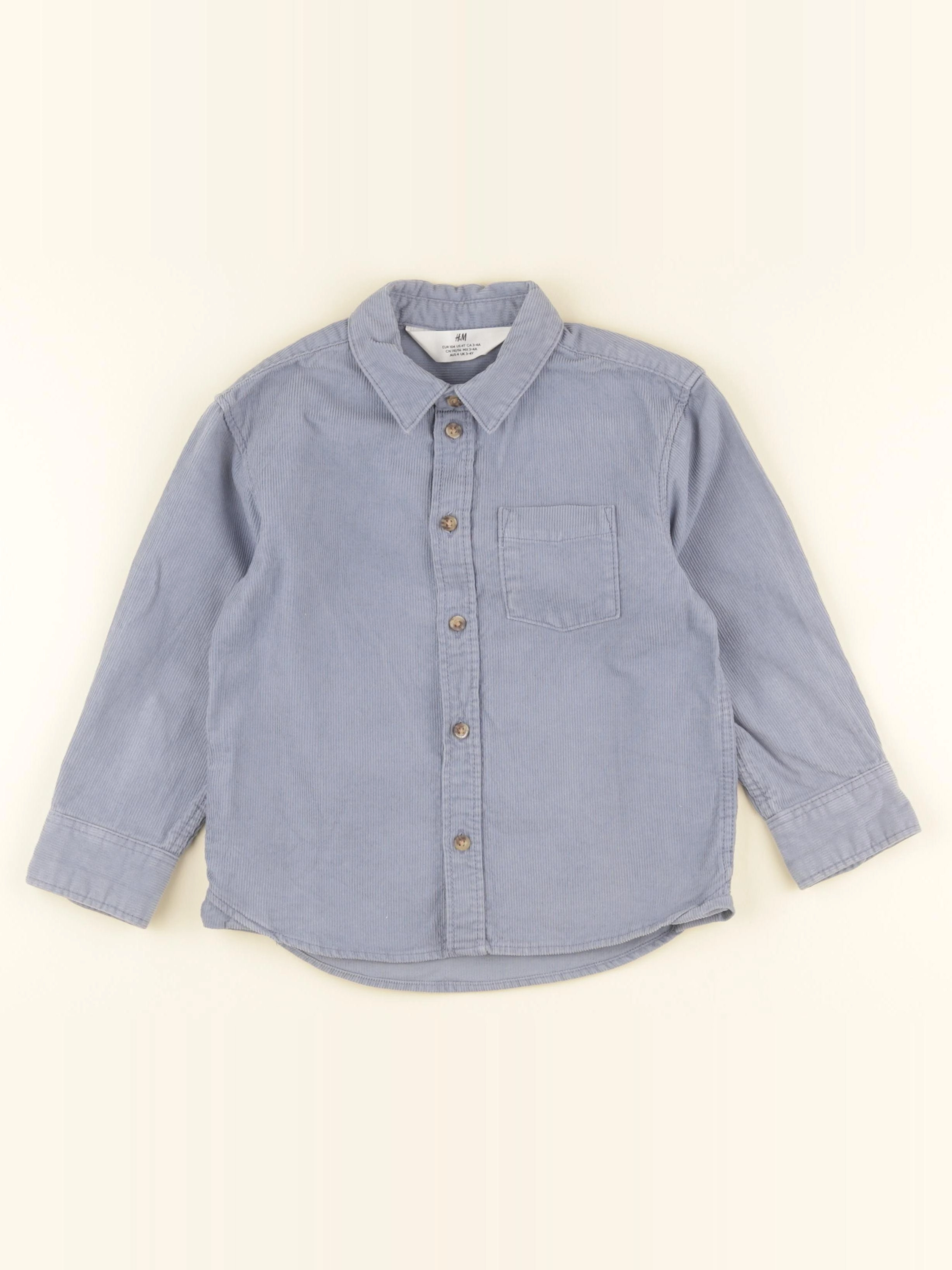 H&M - chemise bleu - 3/4 ans