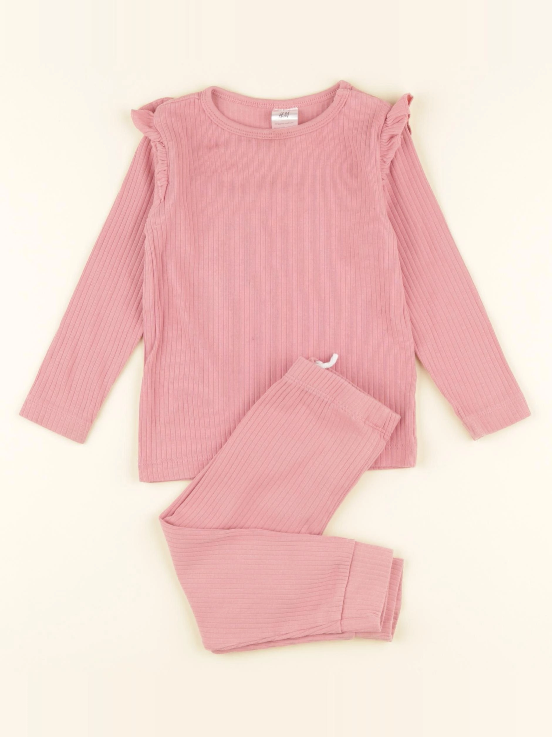 H&M - pyjama coton rose - 9/12 mois