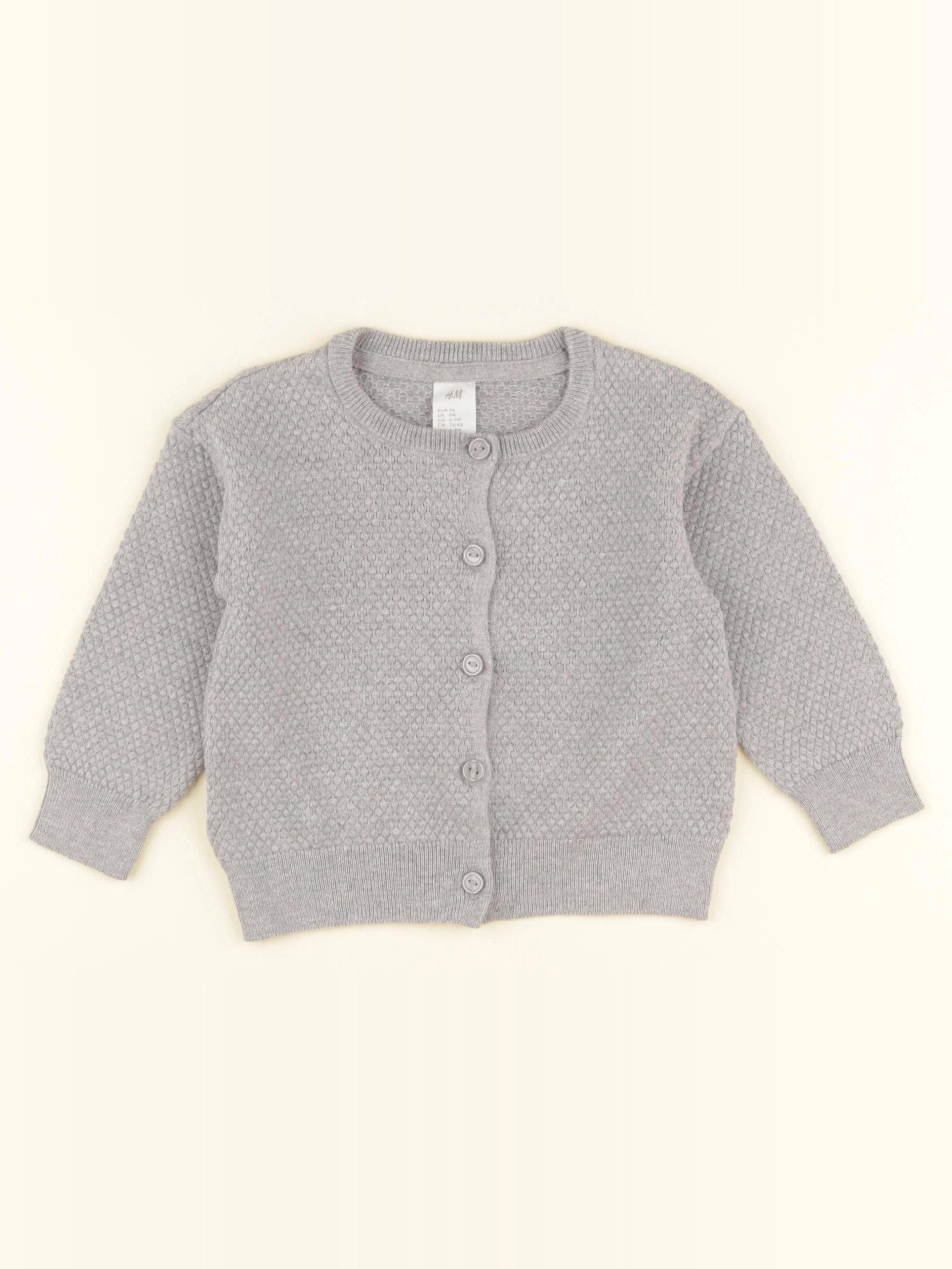 H&M - gilet gris - 6/9 mois