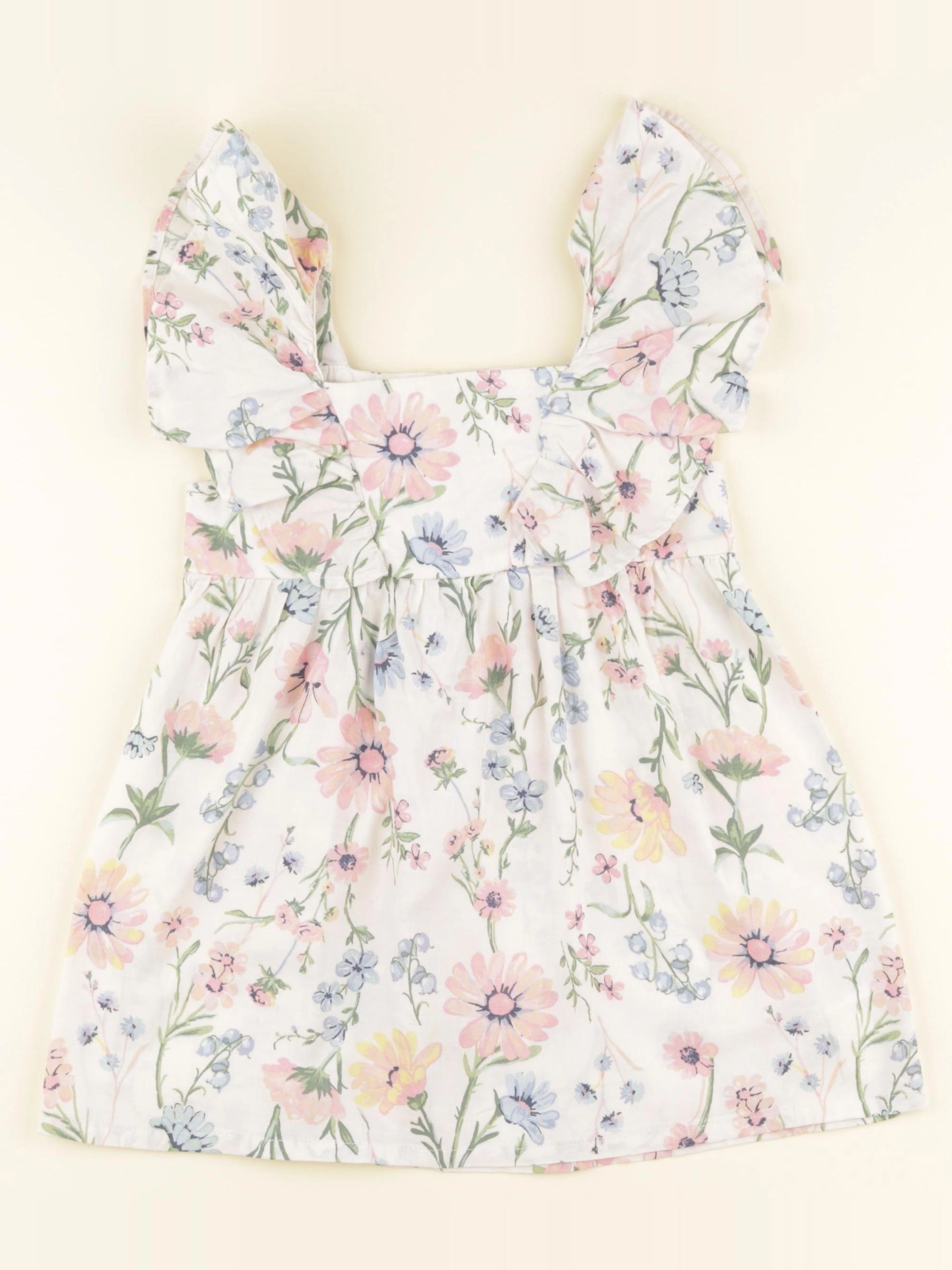H&M - robe blanc, rose - 18 mois à 2 ans