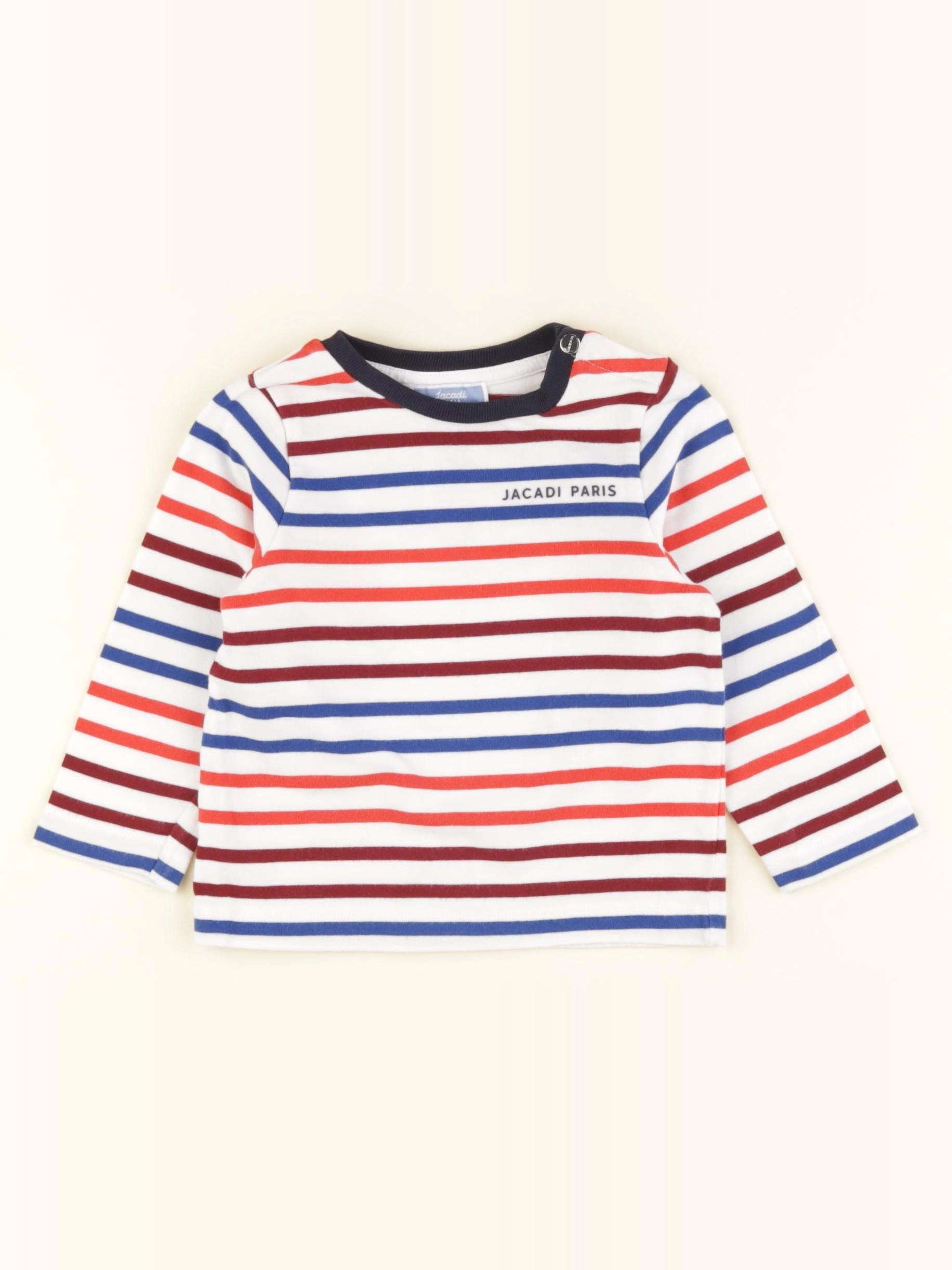 Jacadi - tee-shirt bleu, rouge - 12 mois