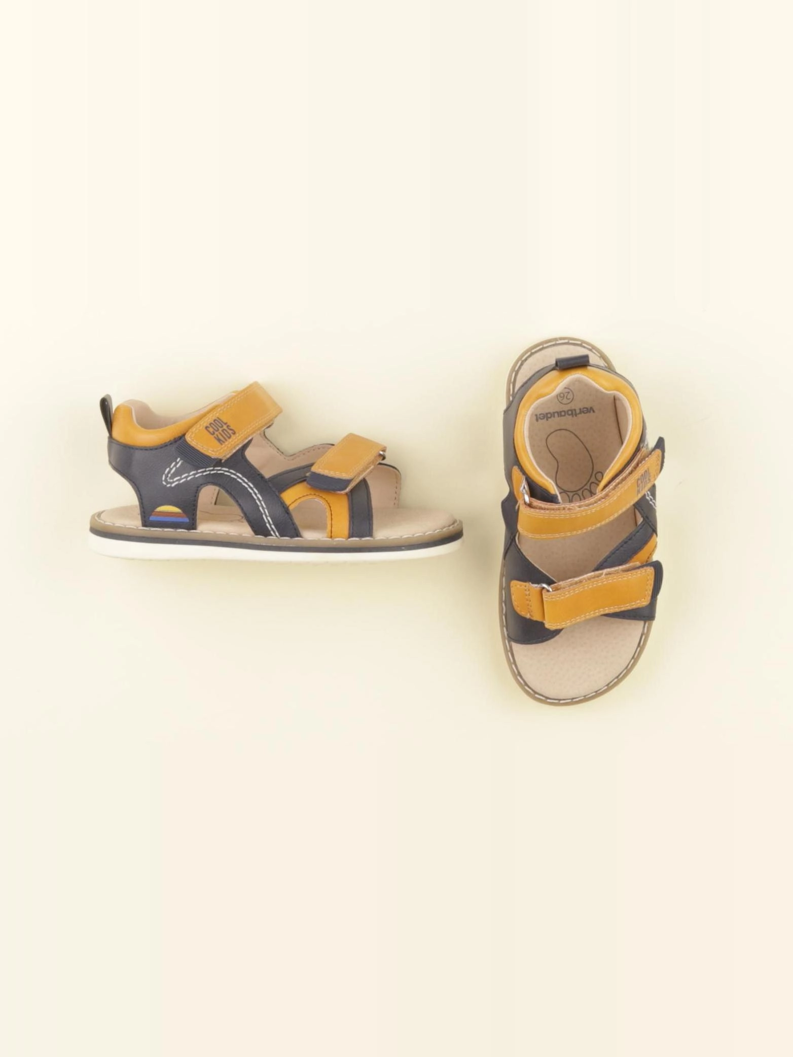 Vertbaudet - sandales bleu, jaune - pointure 26