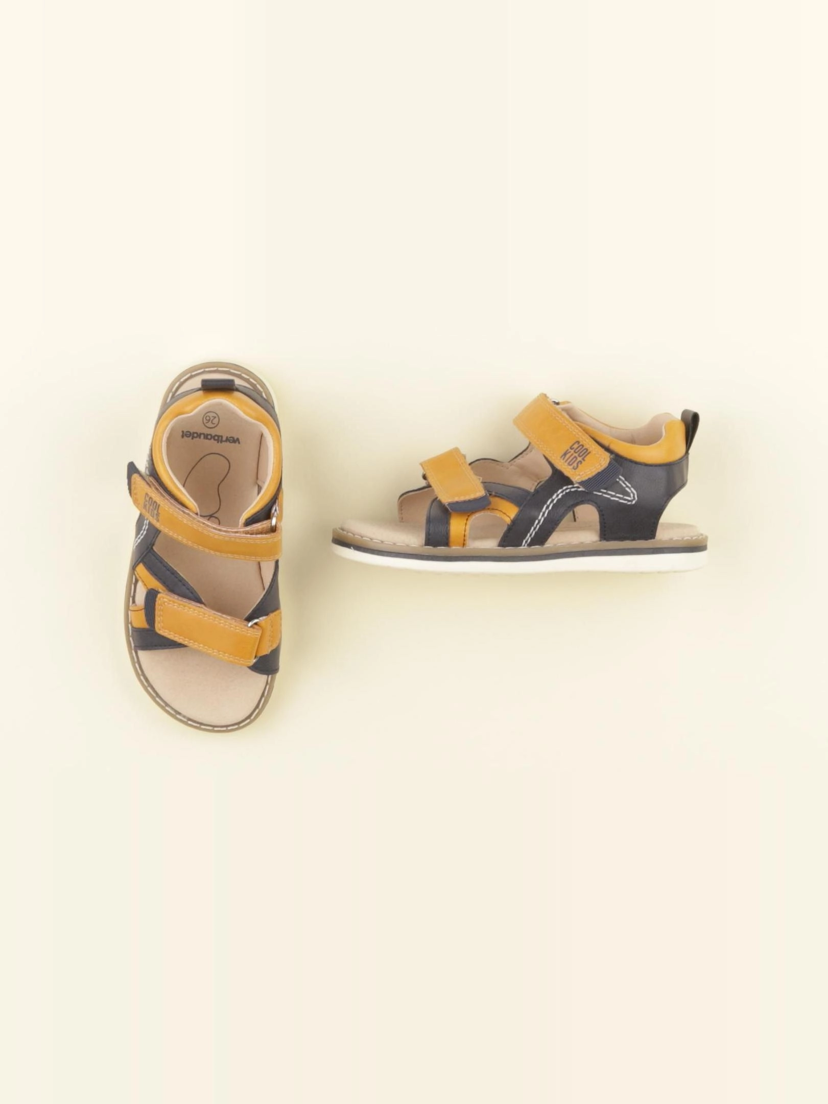 Vertbaudet - sandales bleu, jaune - pointure 26