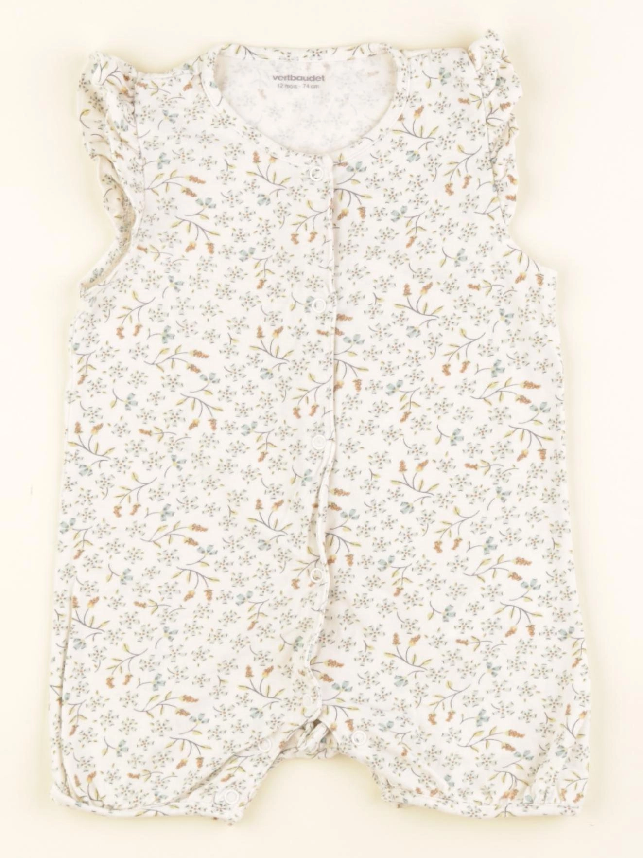 Vertbaudet - pyjama coton blanc - 12 mois