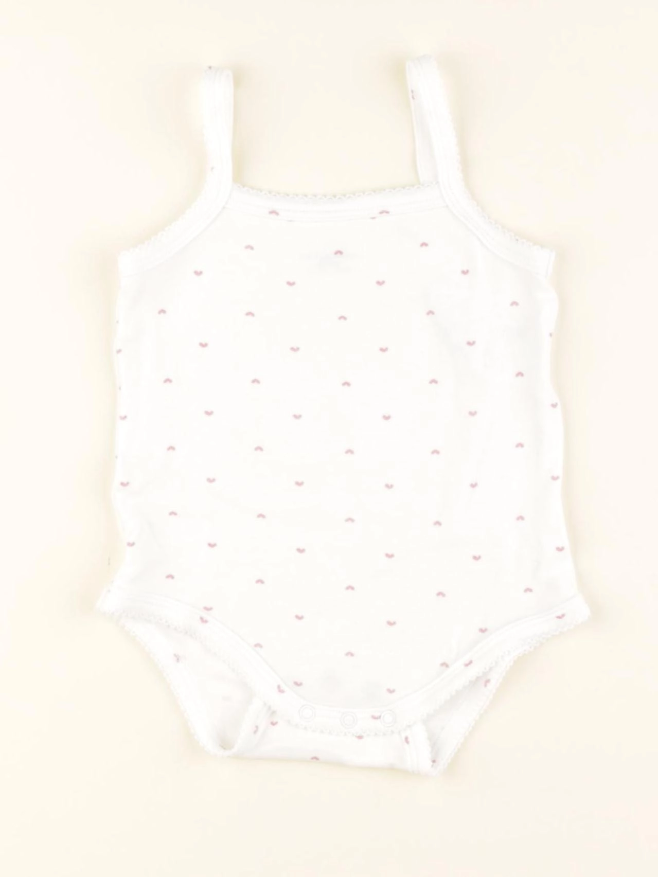 Vertbaudet - body rose, blanc - 12 mois