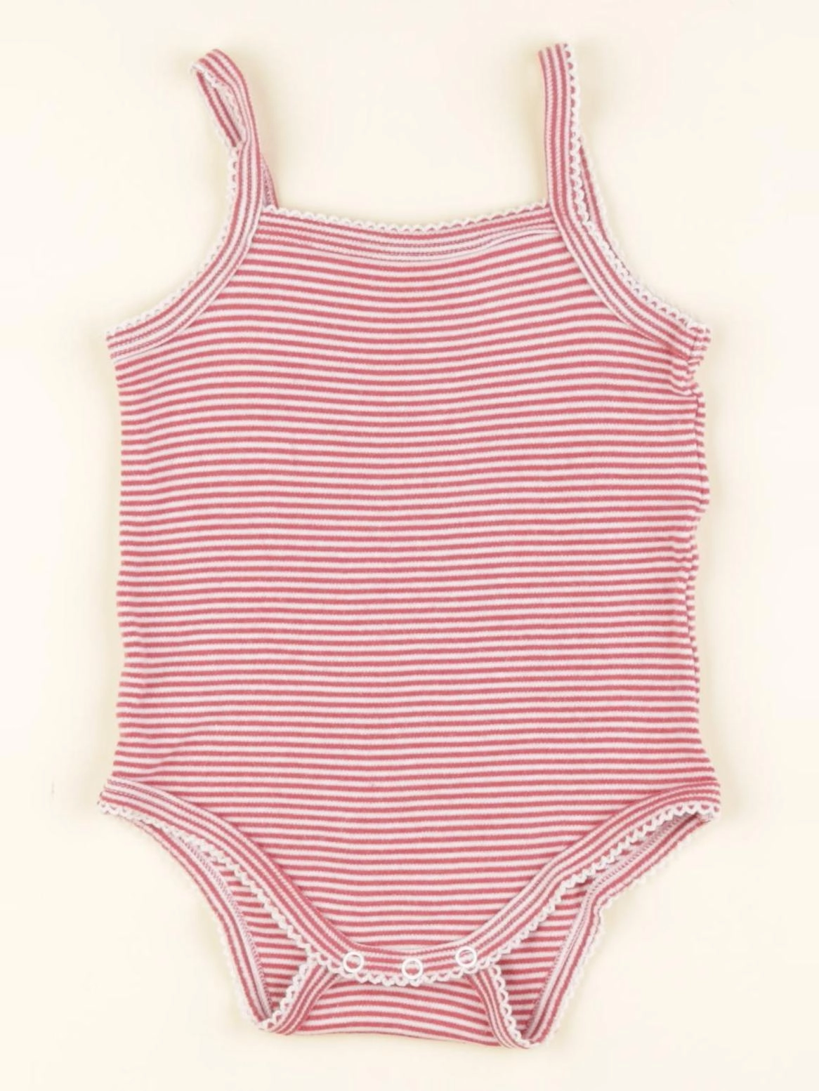 Vertbaudet - body rose, blanc - 12 mois