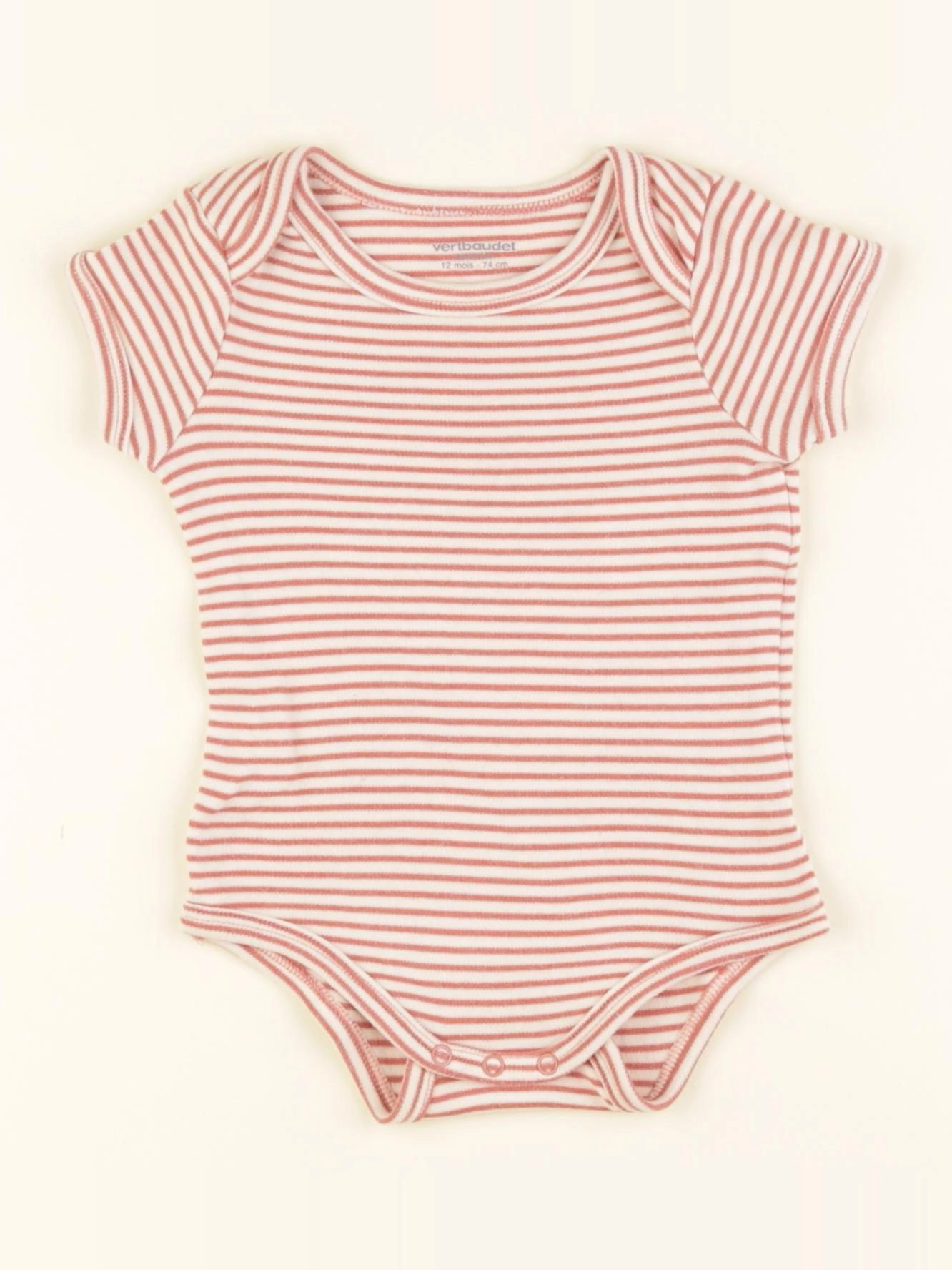 Vertbaudet - body rose - 12 mois