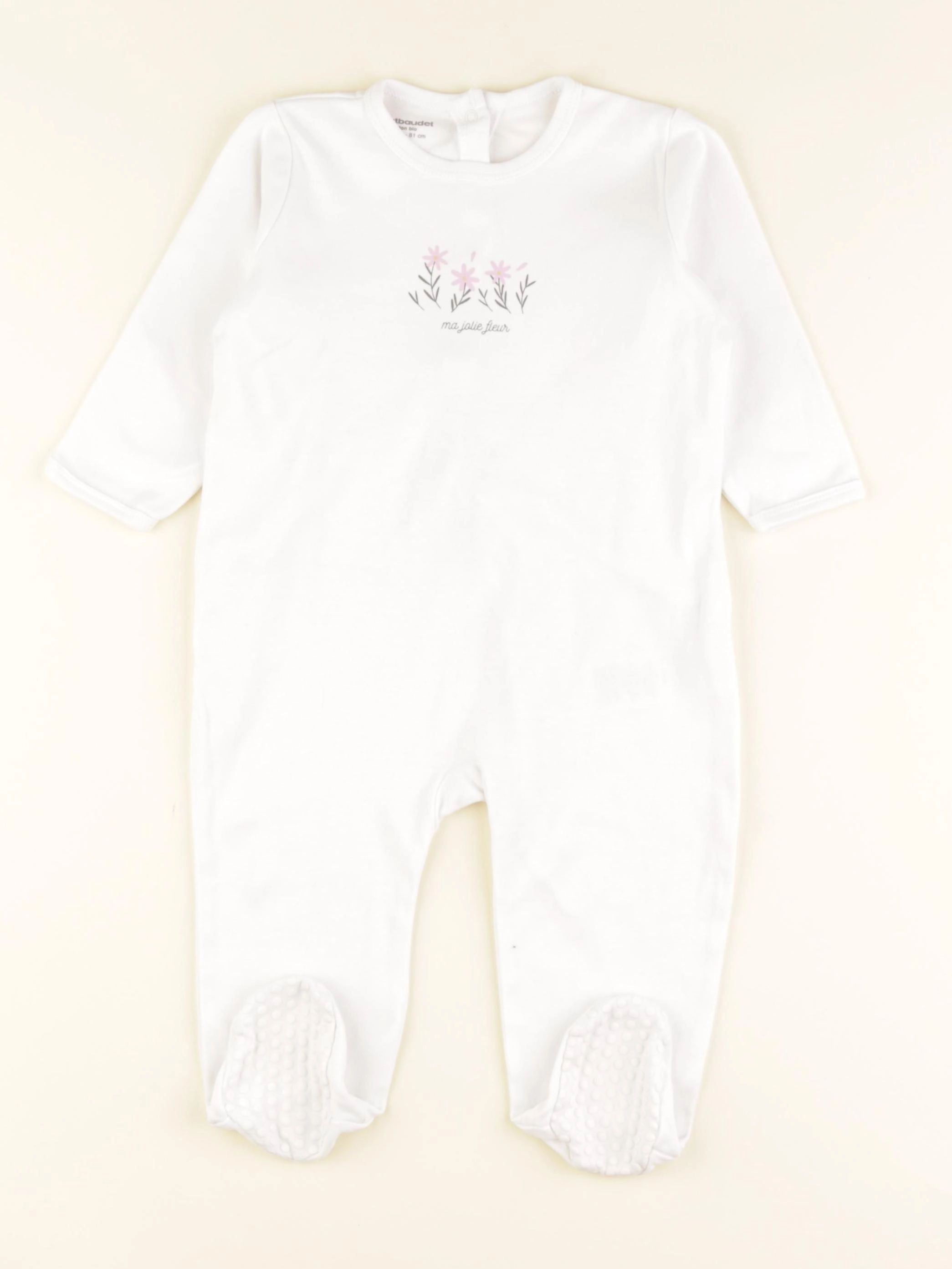 Vertbaudet - pyjama coton blanc - 18 mois