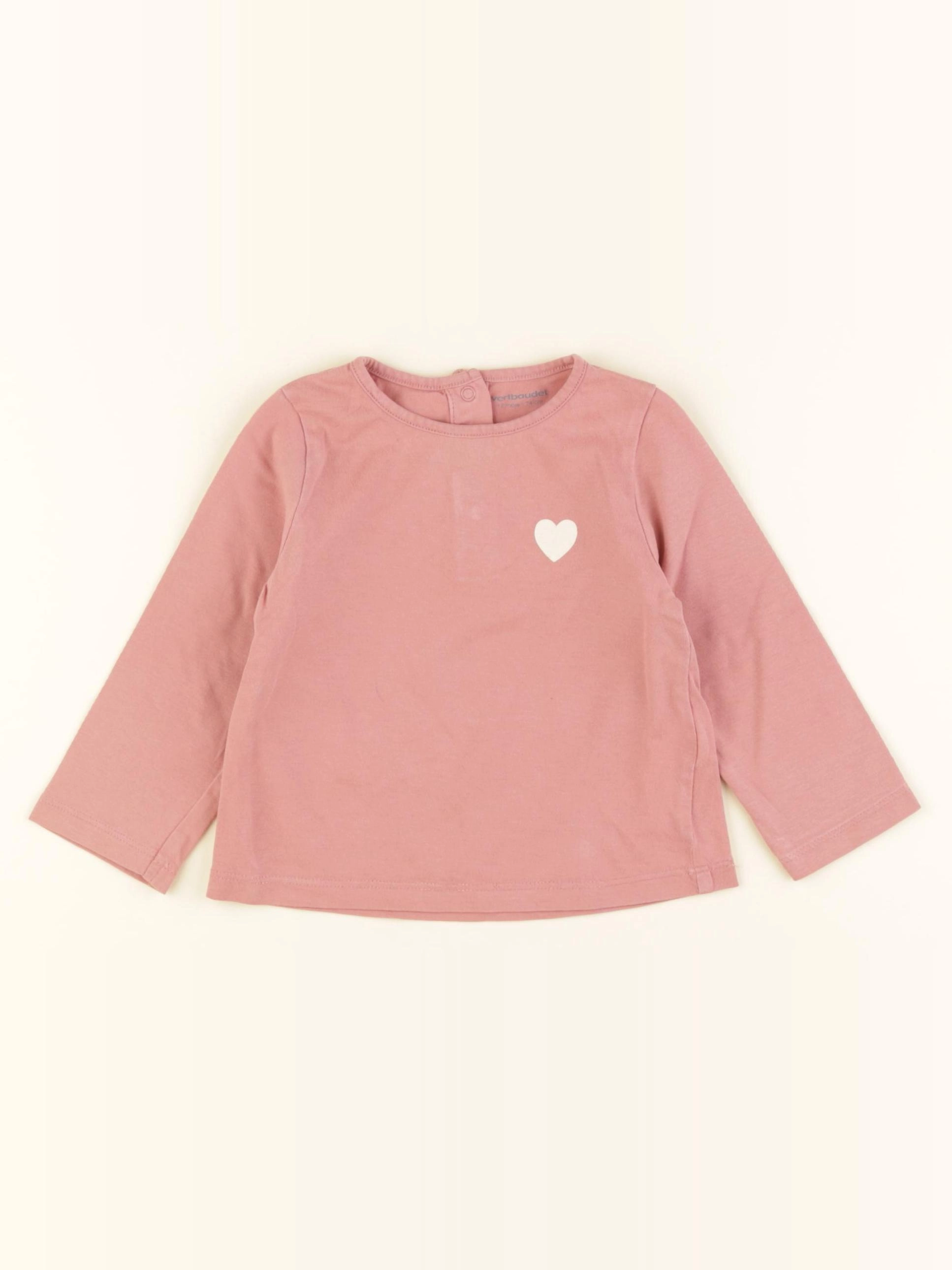 Vertbaudet - tee-shirt rose - 12 mois