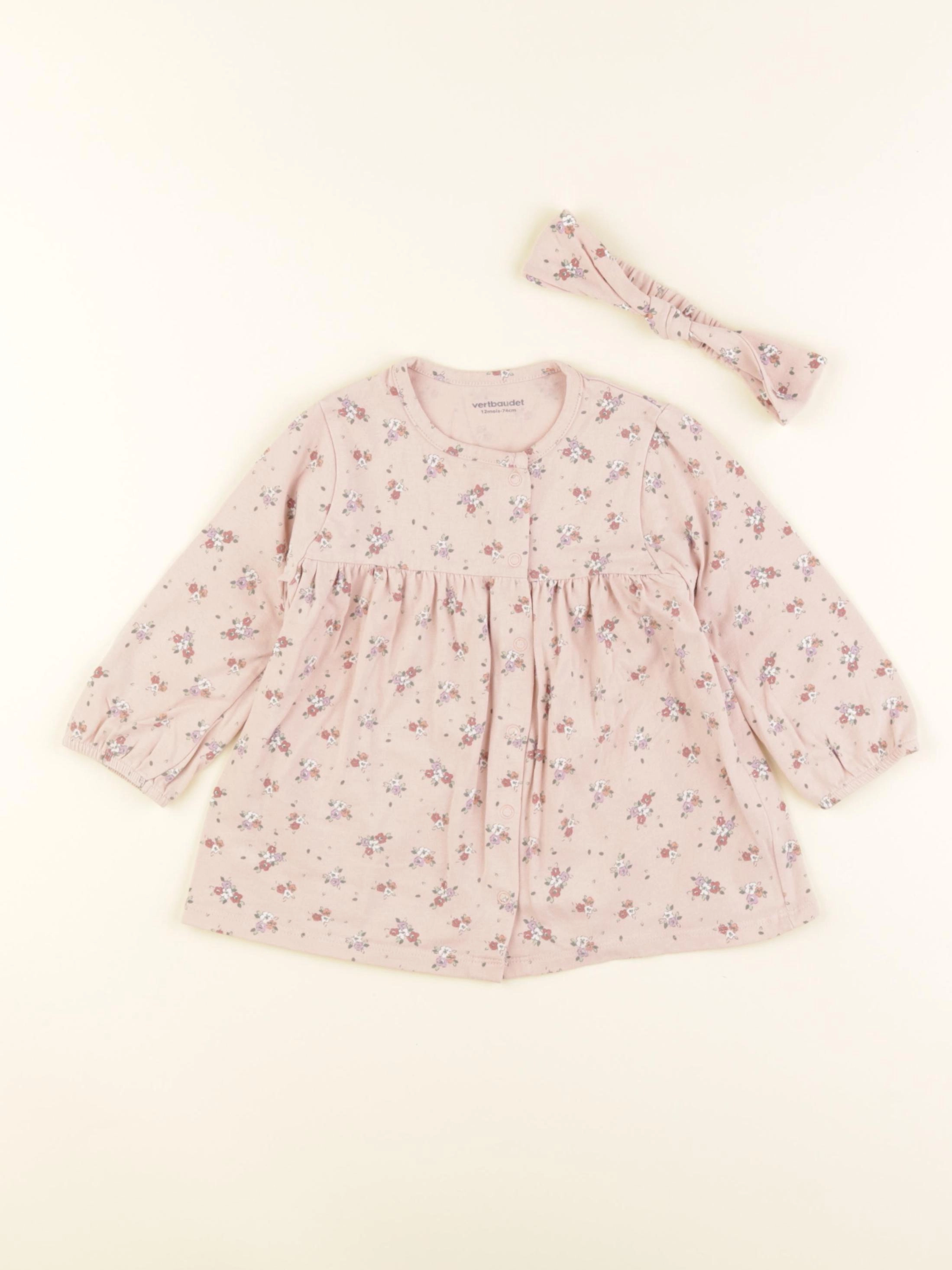 Vertbaudet - robe rose - 12 mois