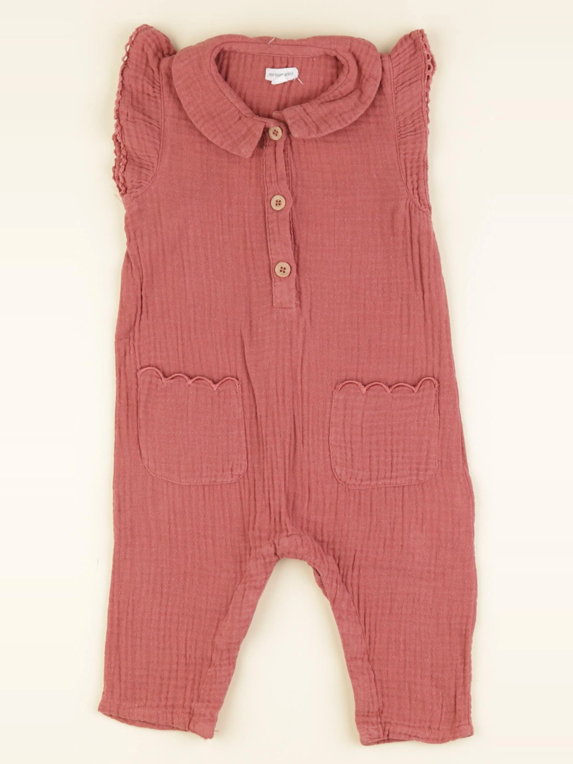 Vertbaudet - combinaison rose - 12 mois