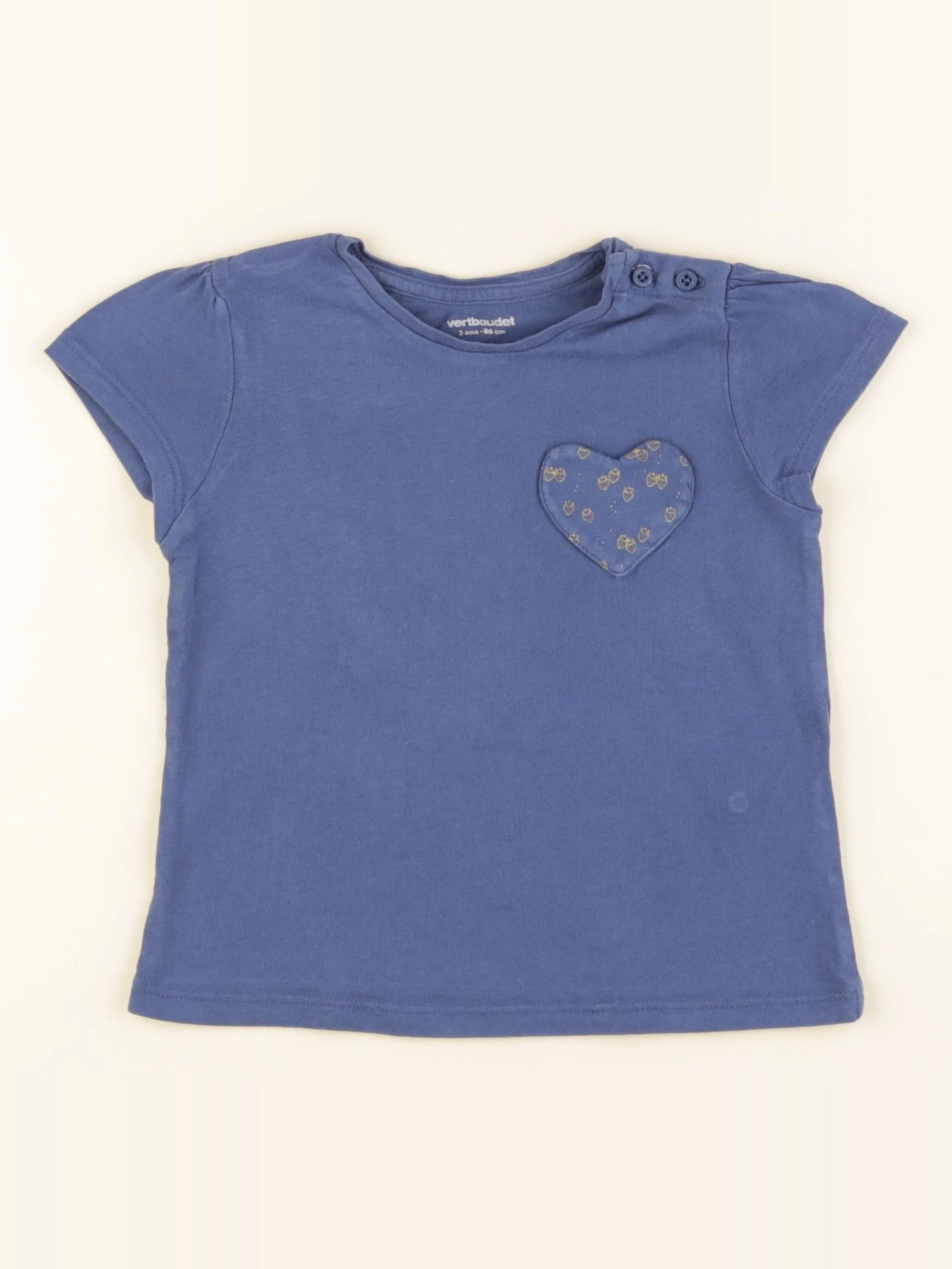 Vertbaudet - tee-shirt bleu - 2 ans