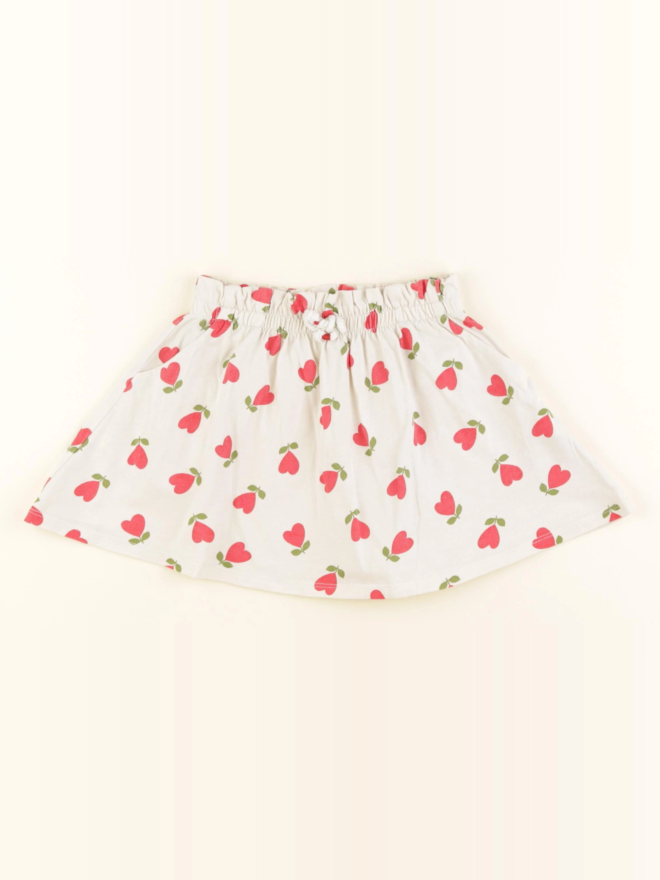 Vertbaudet - jupe beige, rouge - 3 ans