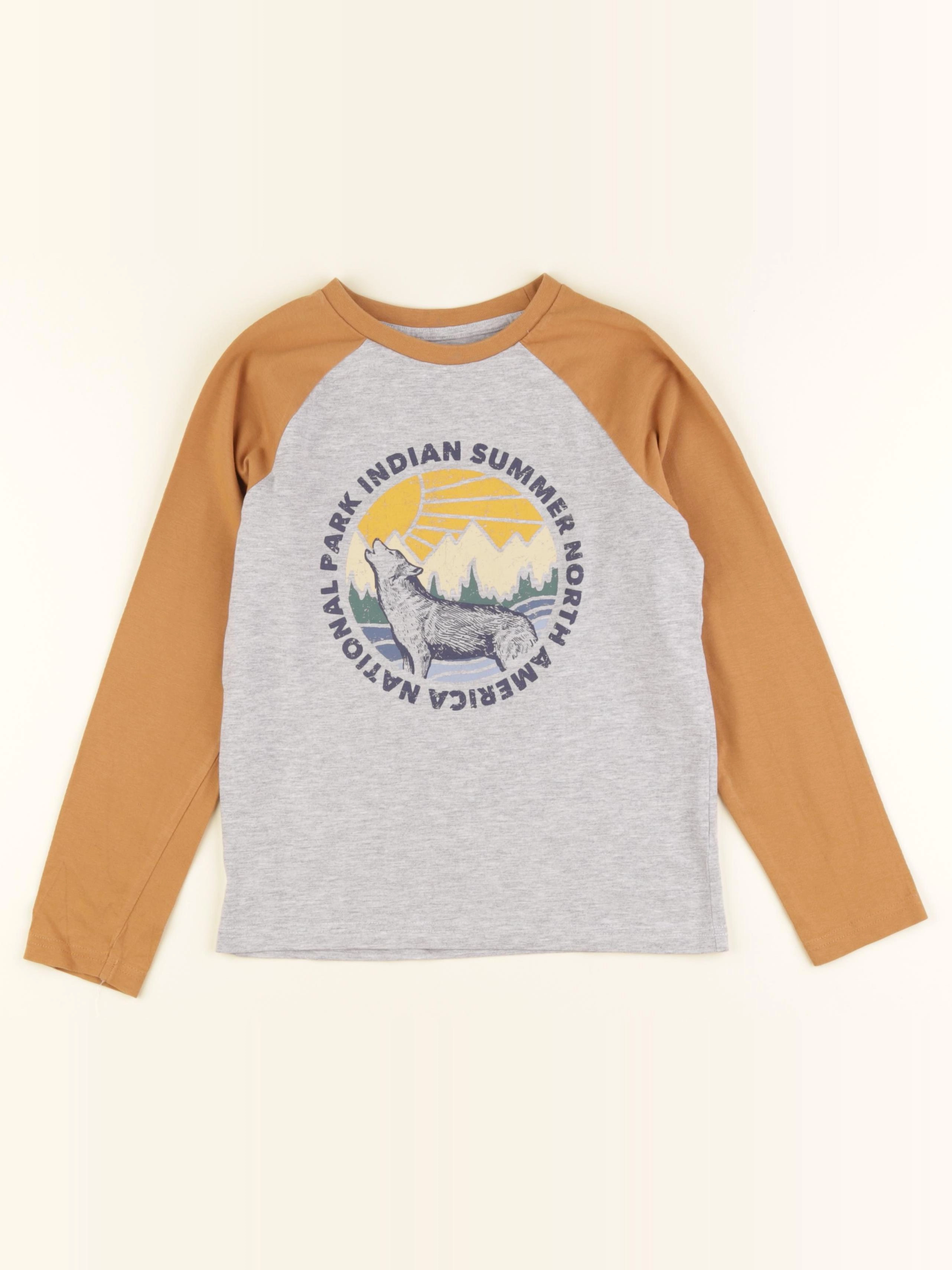 Vertbaudet - tee-shirt gris, jaune - 8 ans