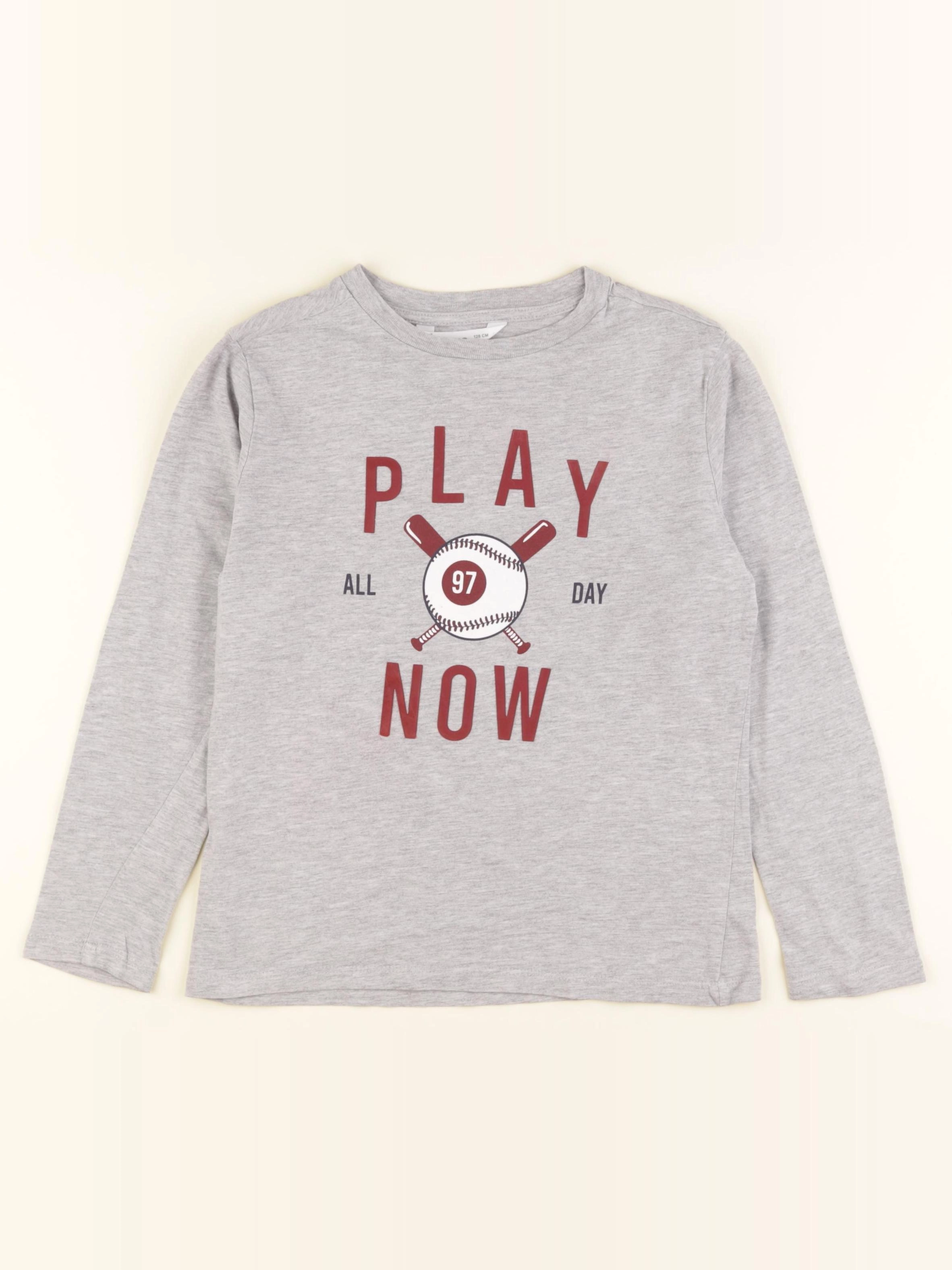 Mango - tee-shirt gris - 8 ans