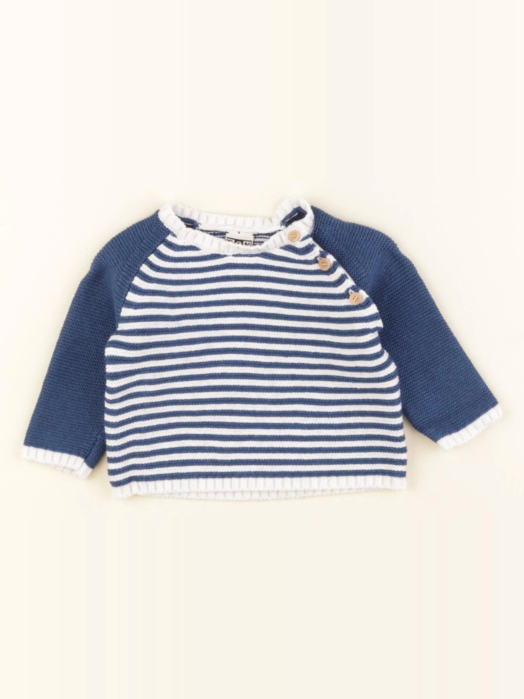 Bonton - pull bleu - 12 mois