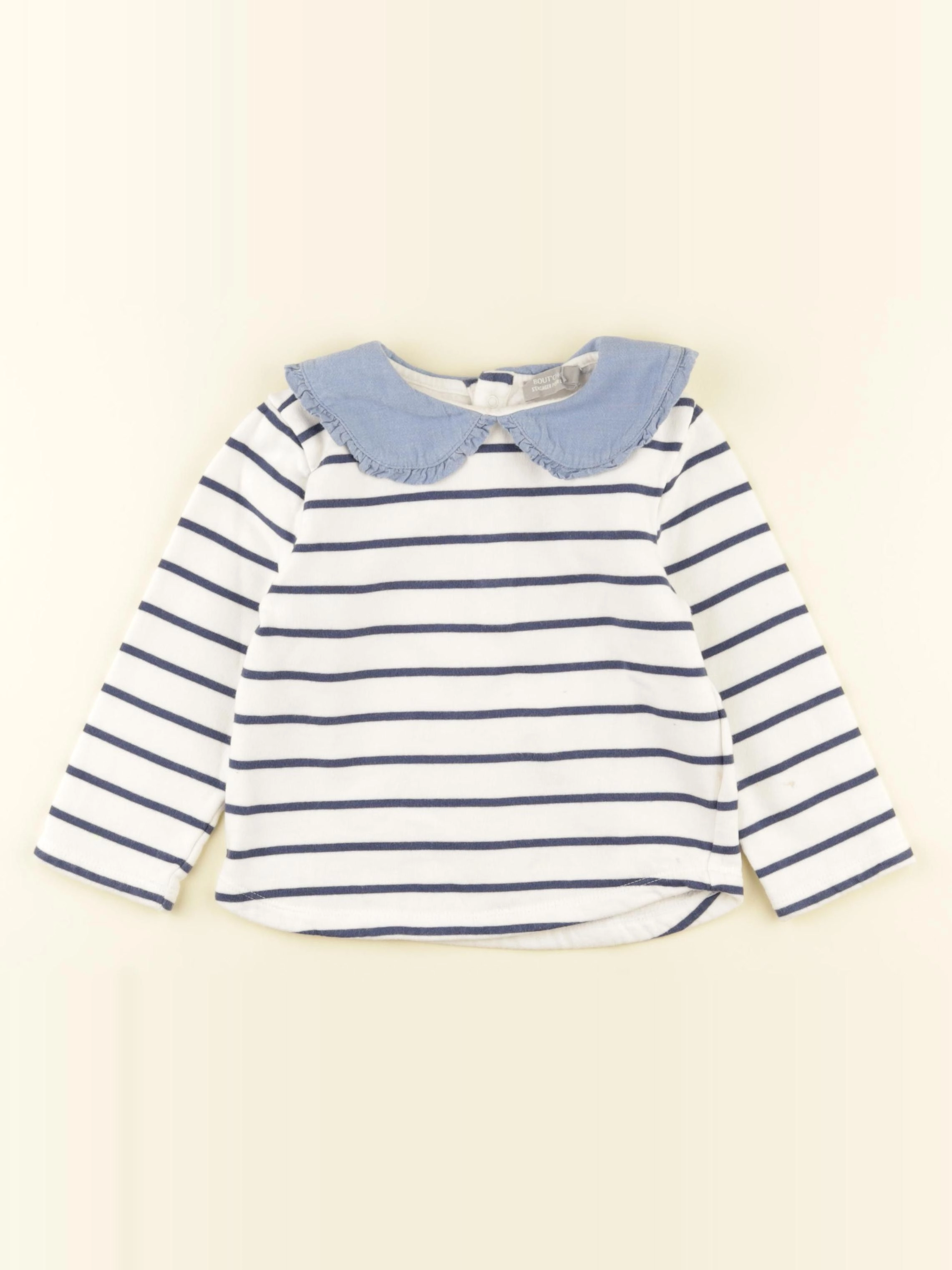 Boutchou - sweat bleu, blanc - 36 mois