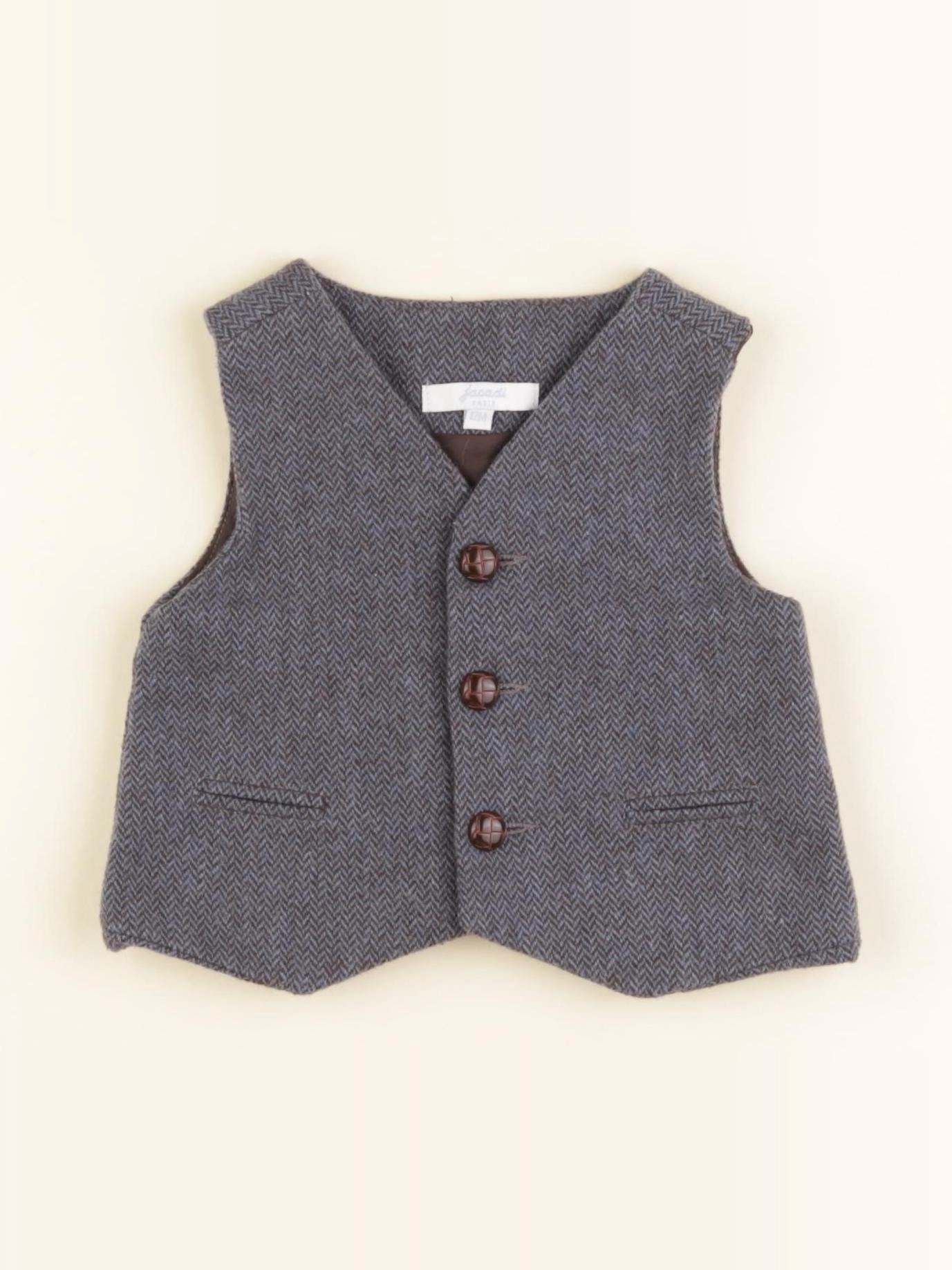 Jacadi - gilet bleu, marron - 12 mois