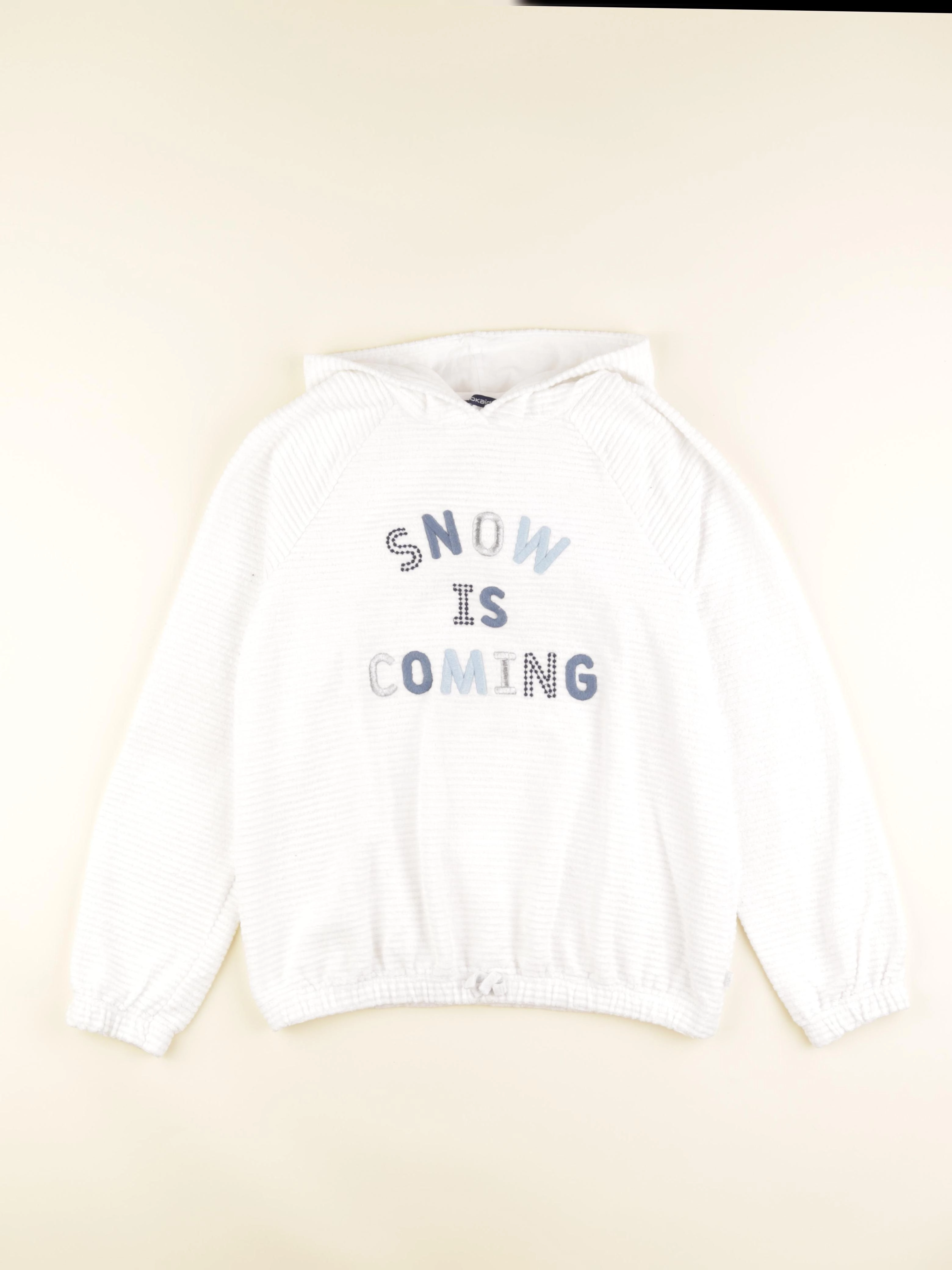 Okaidi - sweat blanc, bleu - 12 ans