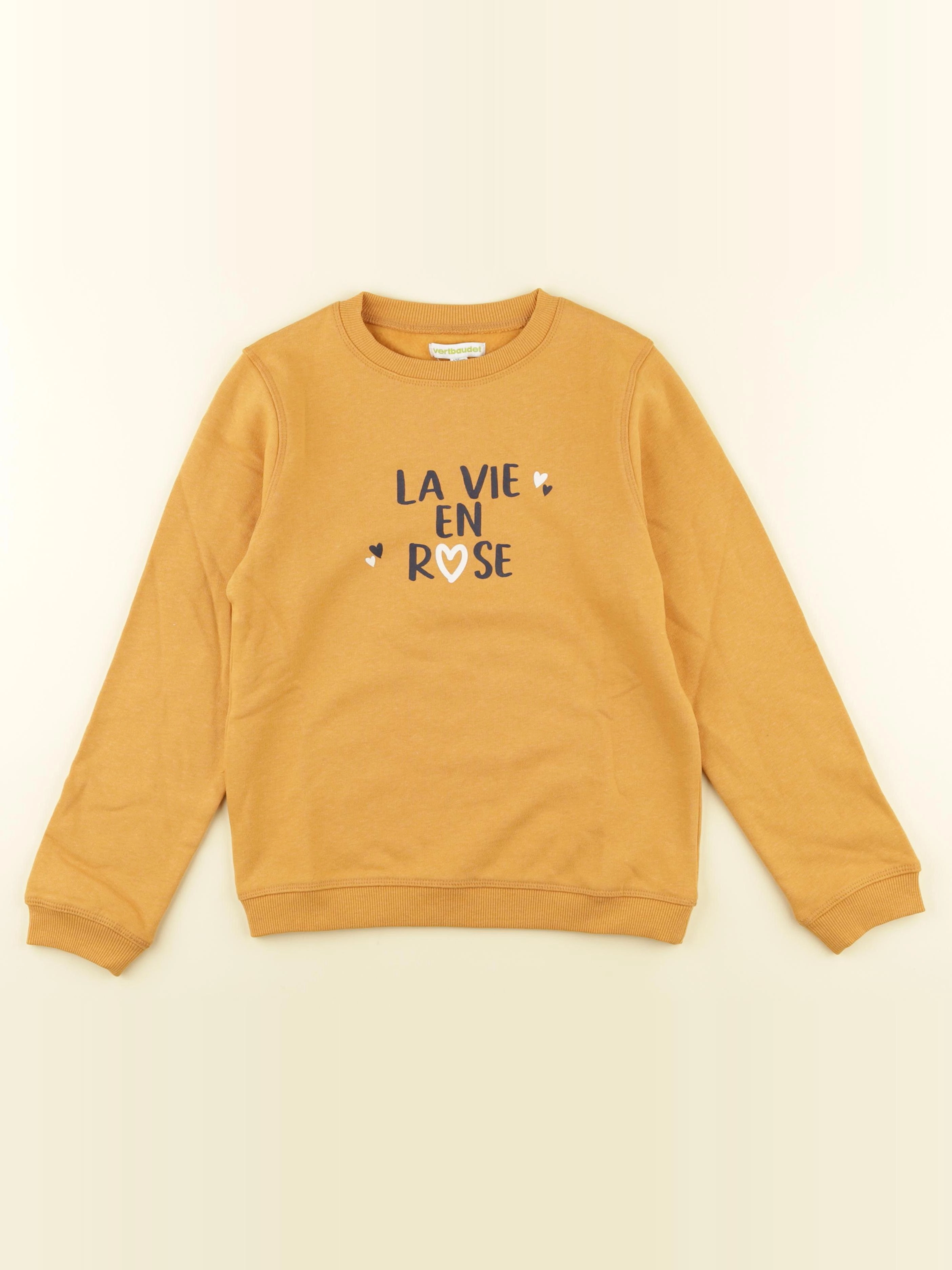 Vertbaudet - sweat jaune - 8 ans