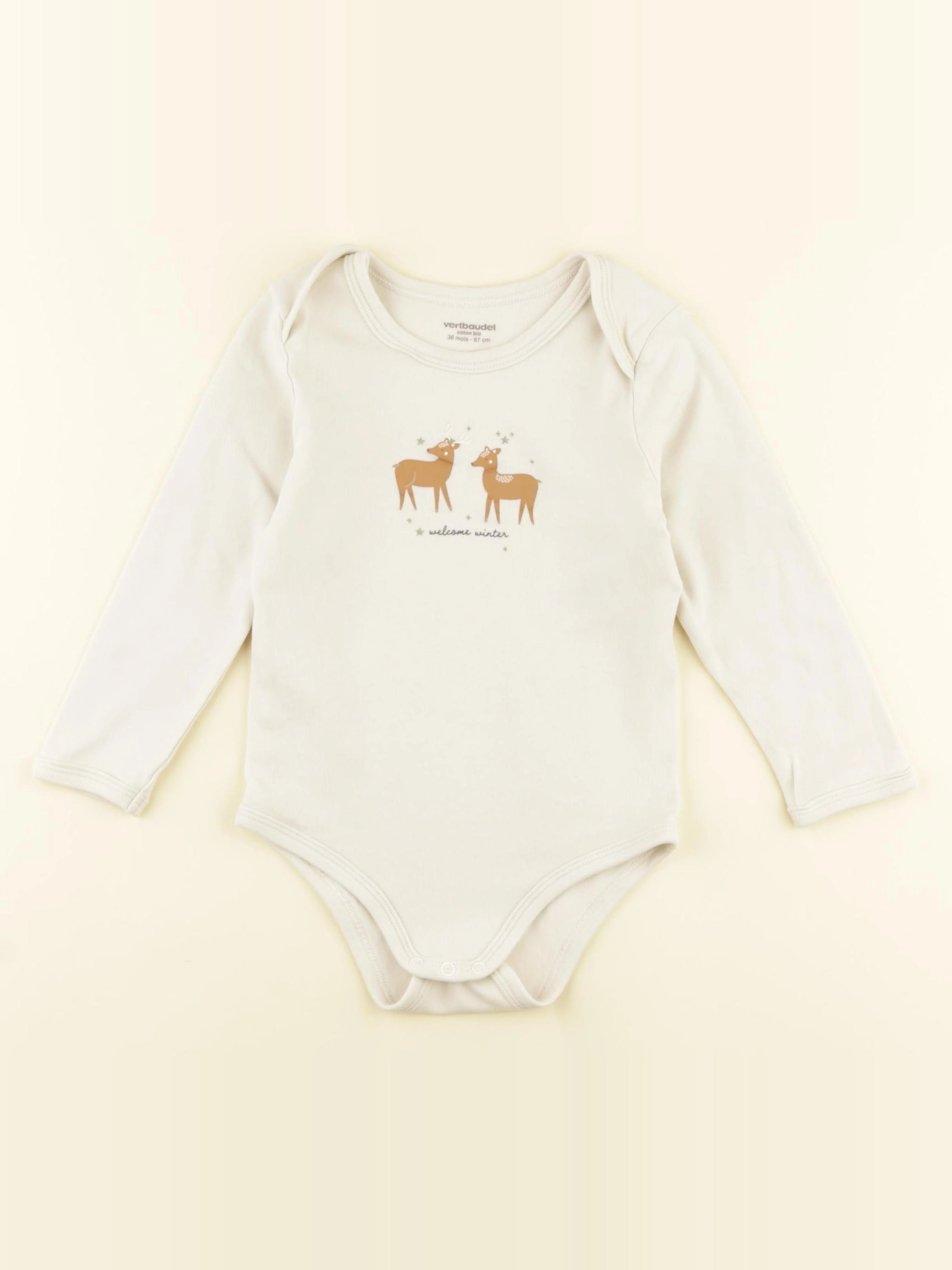 Vertbaudet - body beige - 36 mois