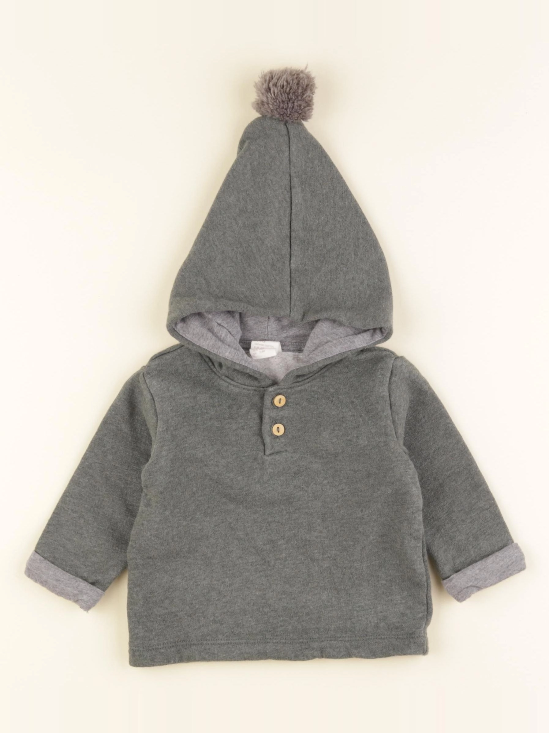 H&M - sweat vert - 2/4 mois