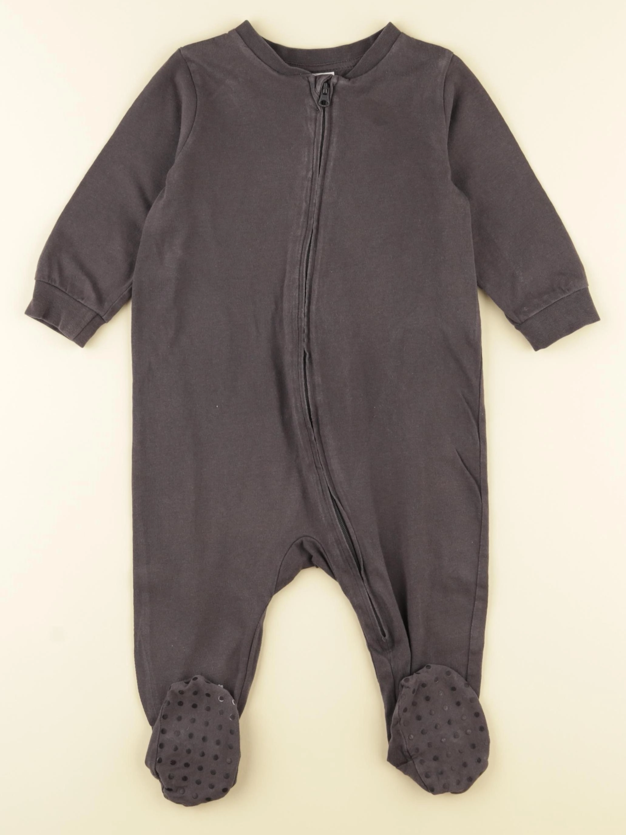 H&M - pyjama coton taupe - 9 mois