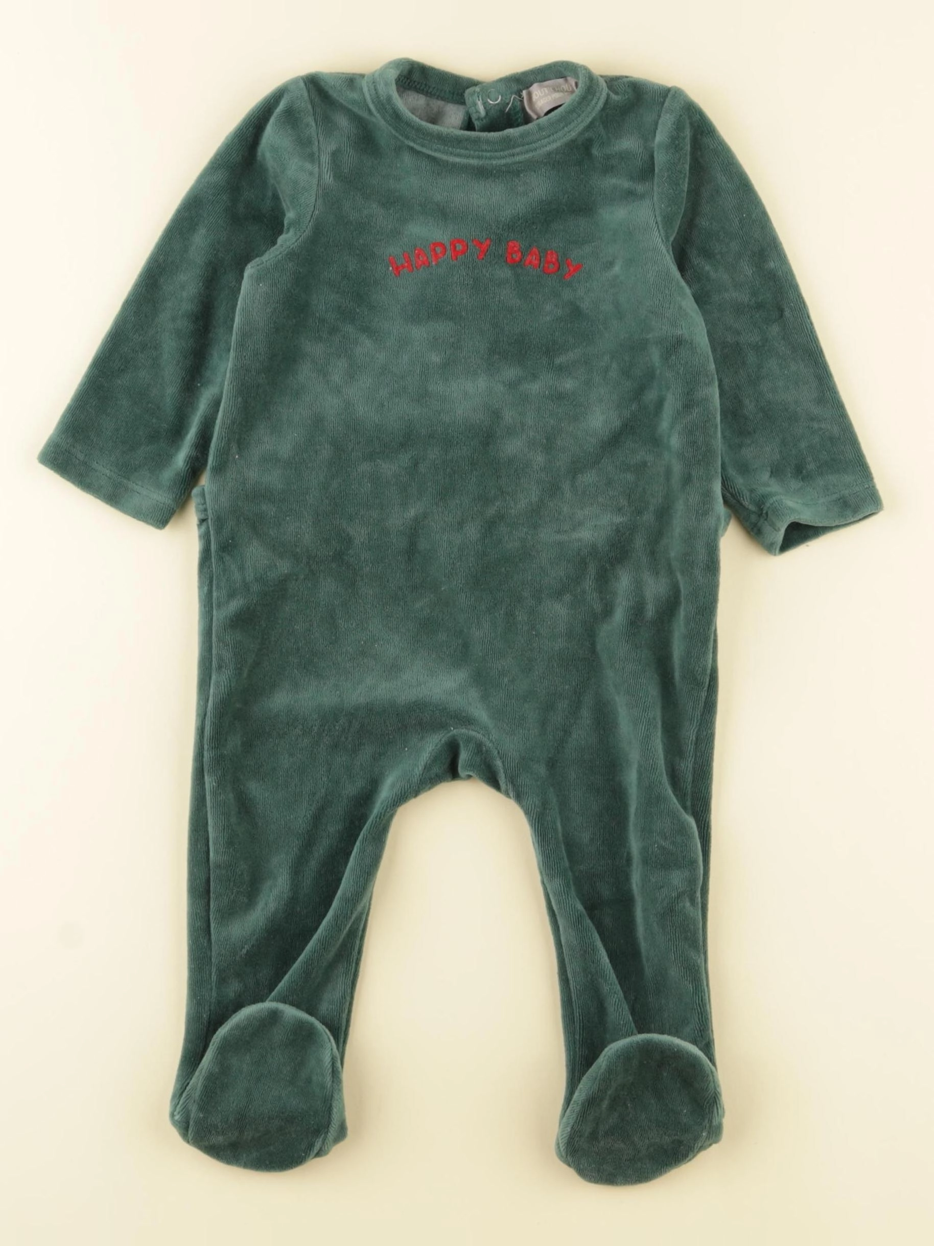 Boutchou - pyjama velours vert - 6 mois