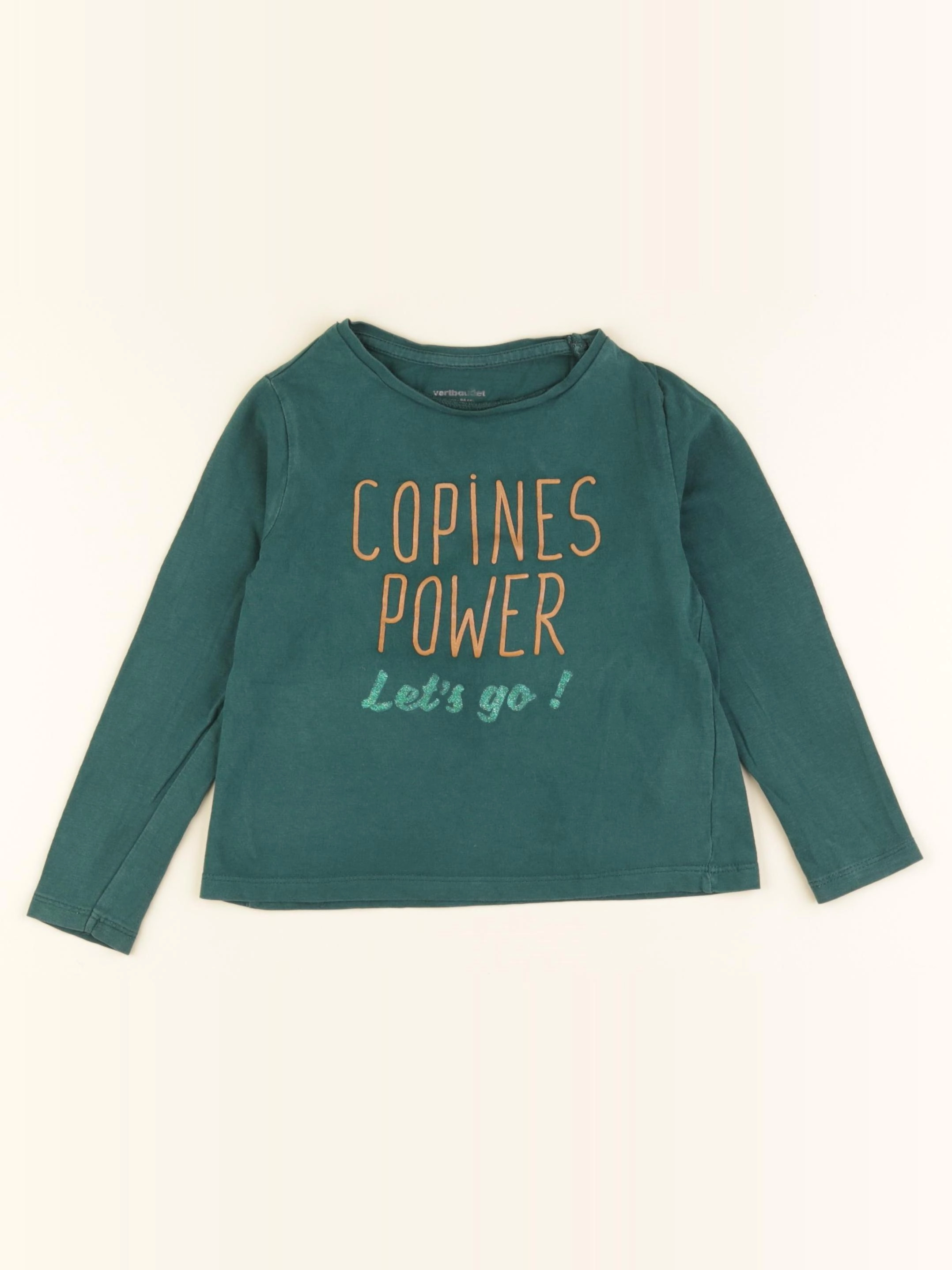 Vertbaudet - tee-shirt vert, or - 3 ans