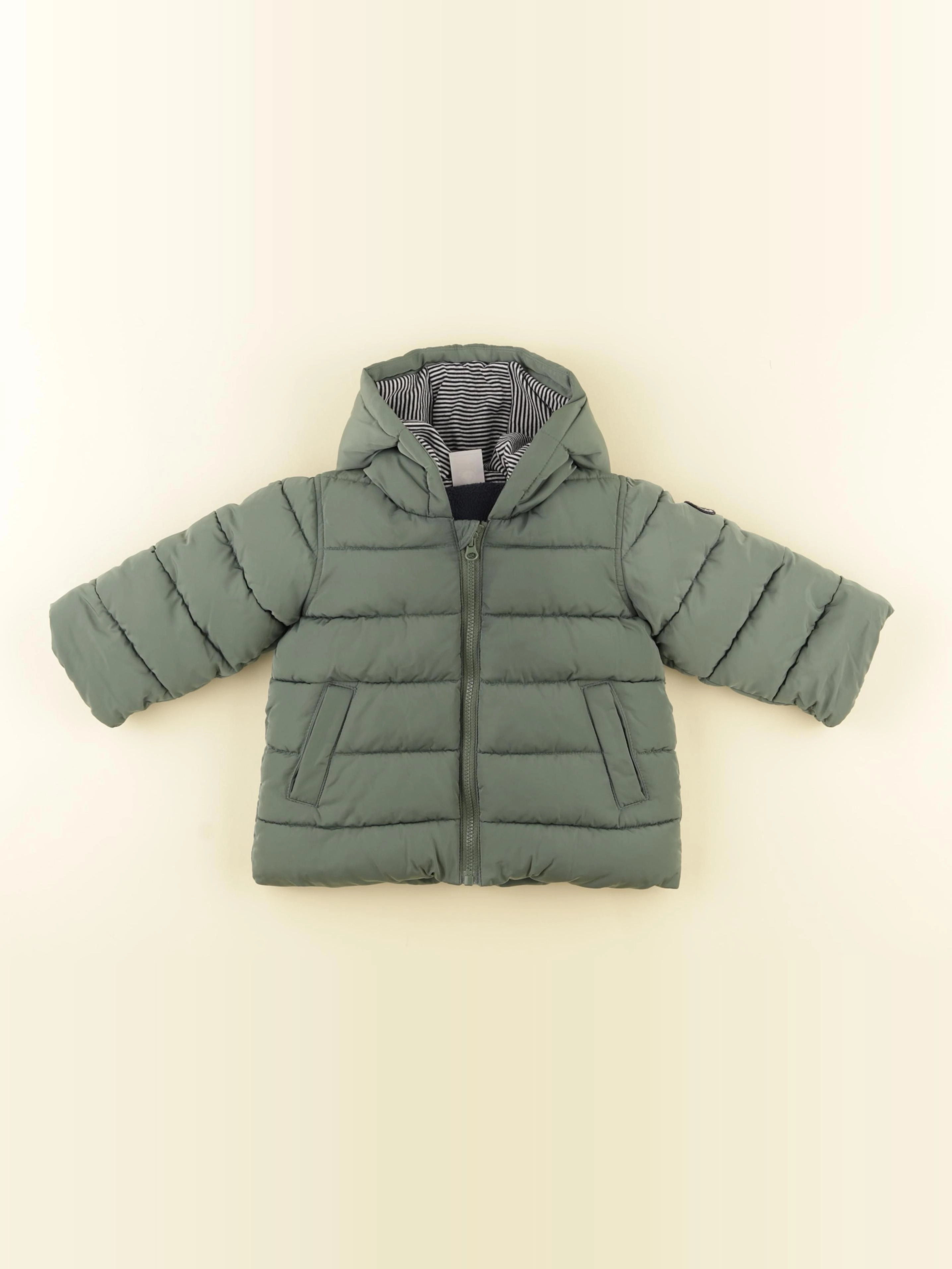 Petit Bateau - doudoune vert - 6 mois
