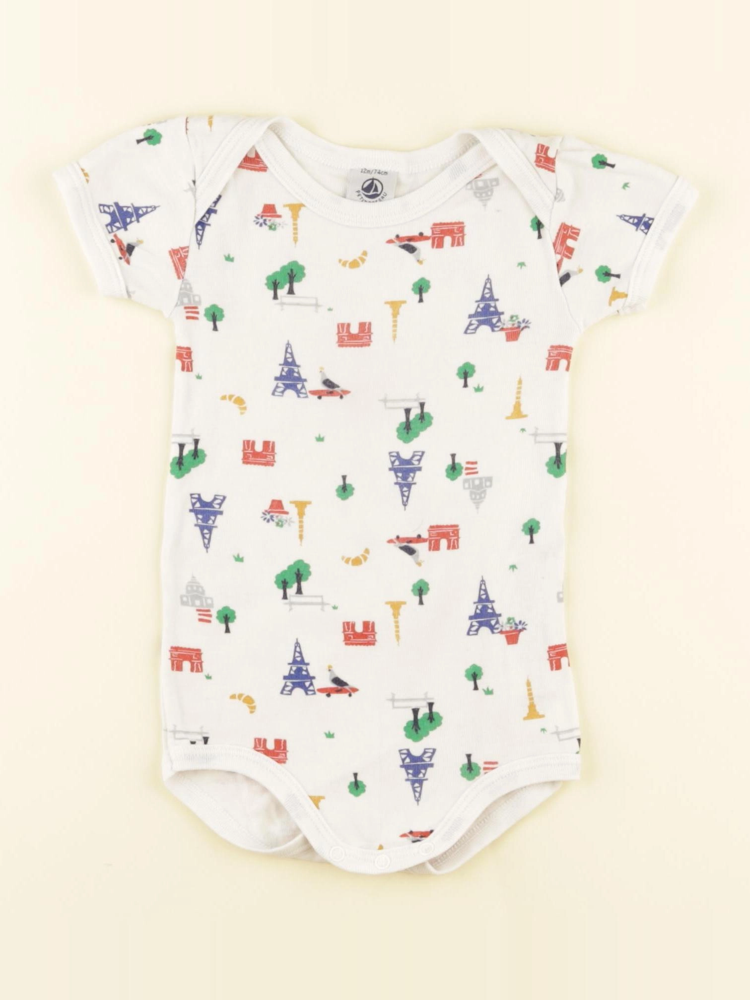 Petit Bateau - body blanc - 12 mois