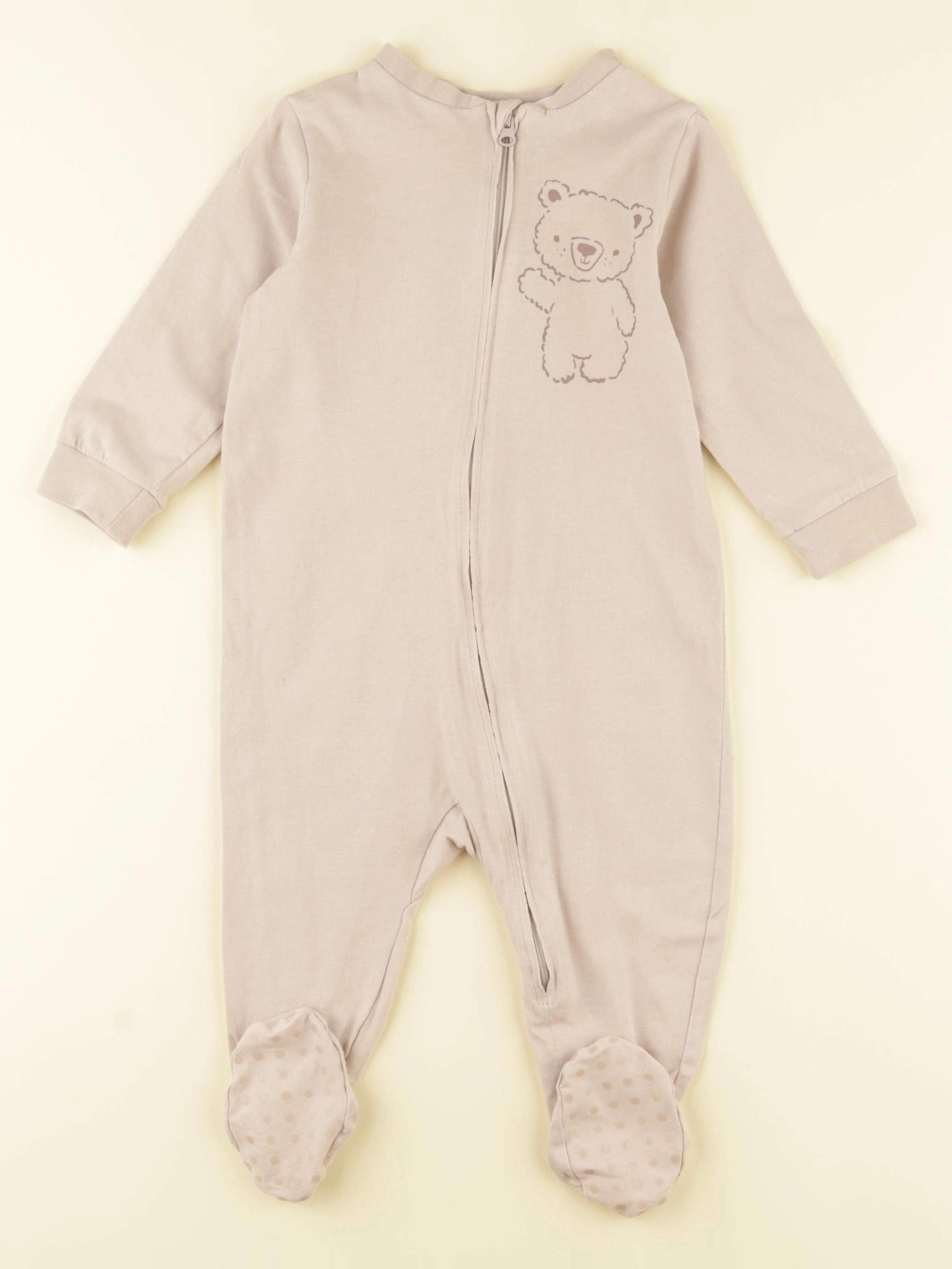 H&M - pyjama coton beige - 9 mois