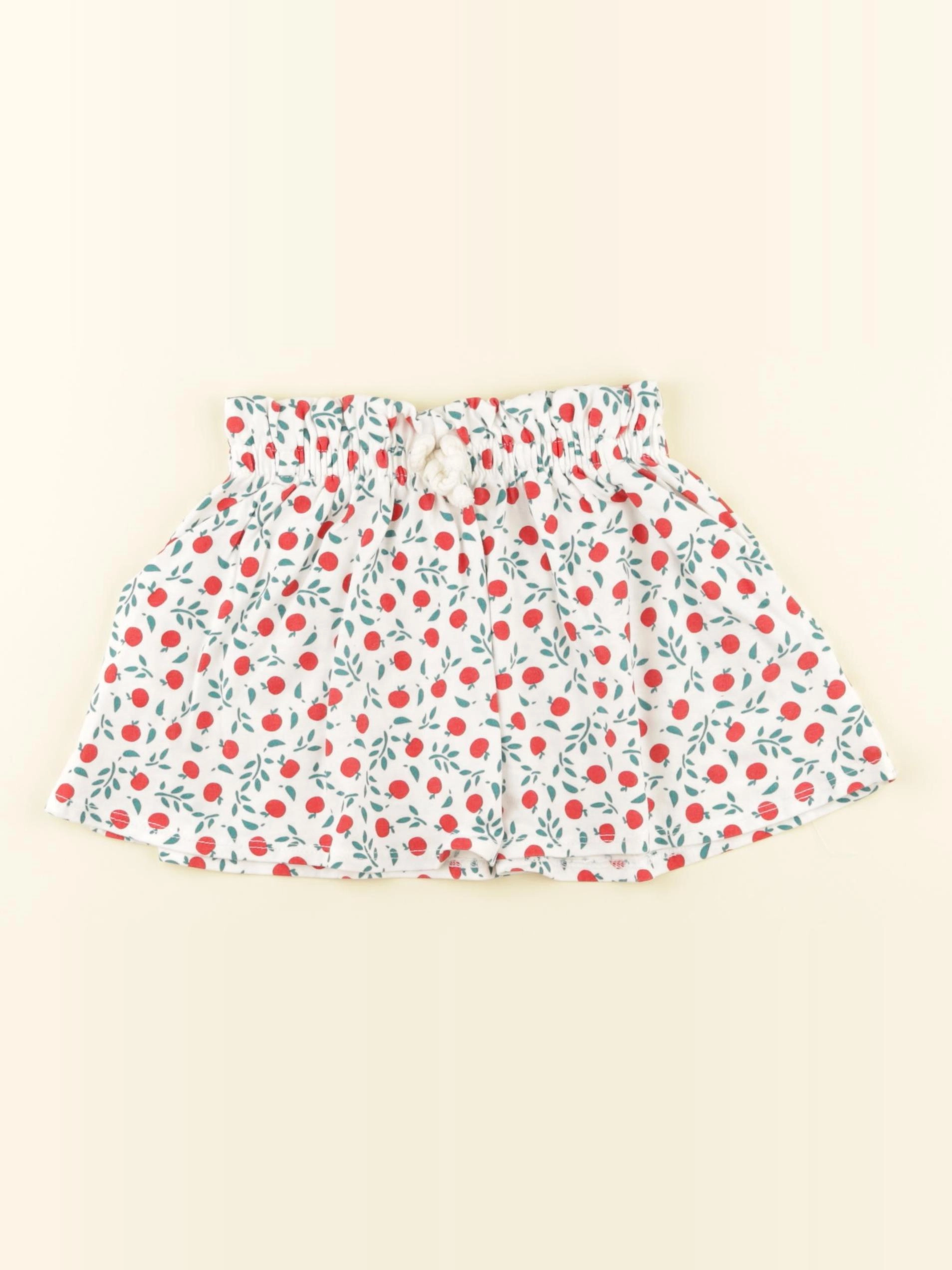 Vertbaudet - jupe blanc, rouge - 2 ans