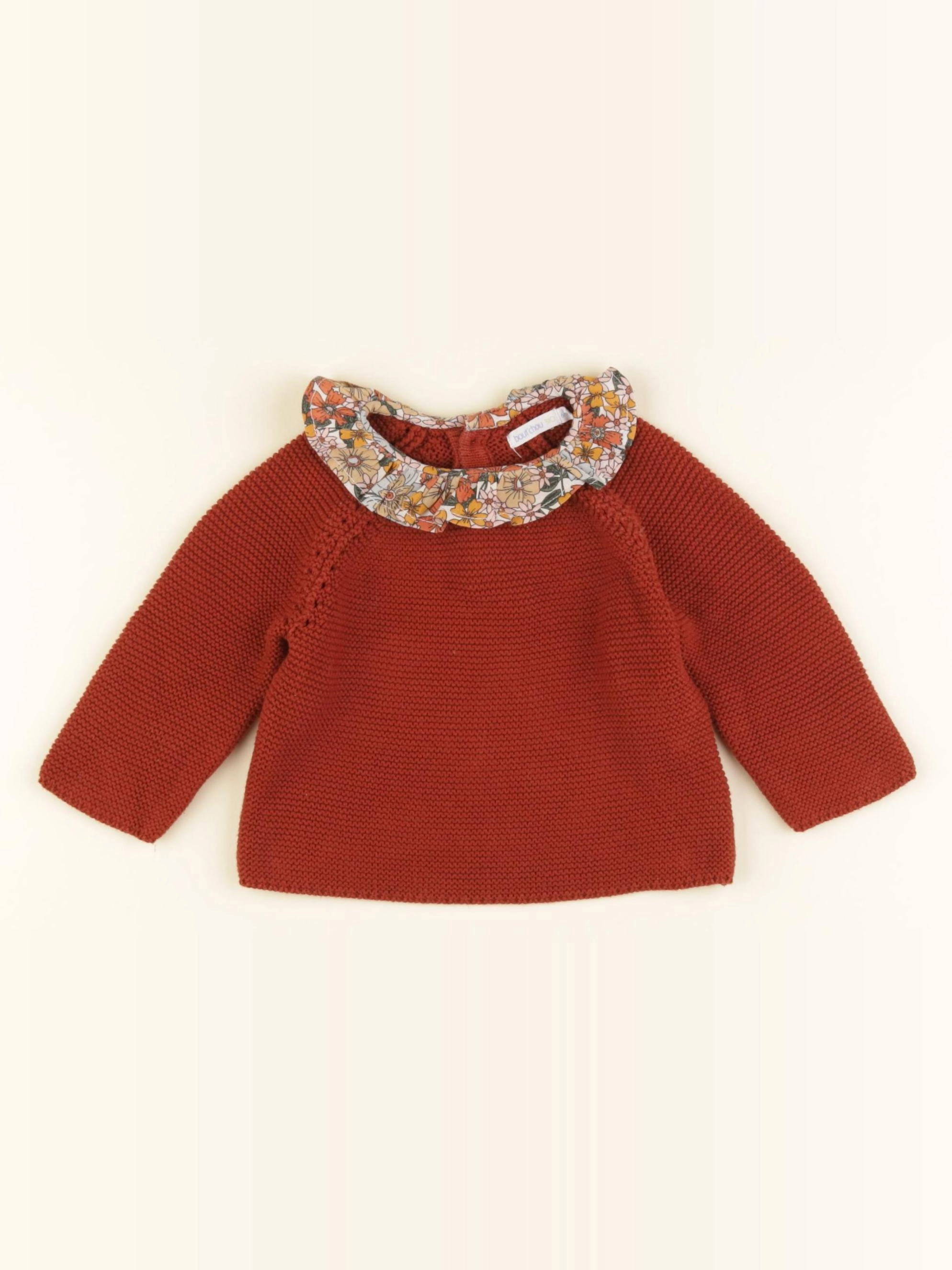 Boutchou - pull rouge, multicolore - 6 mois