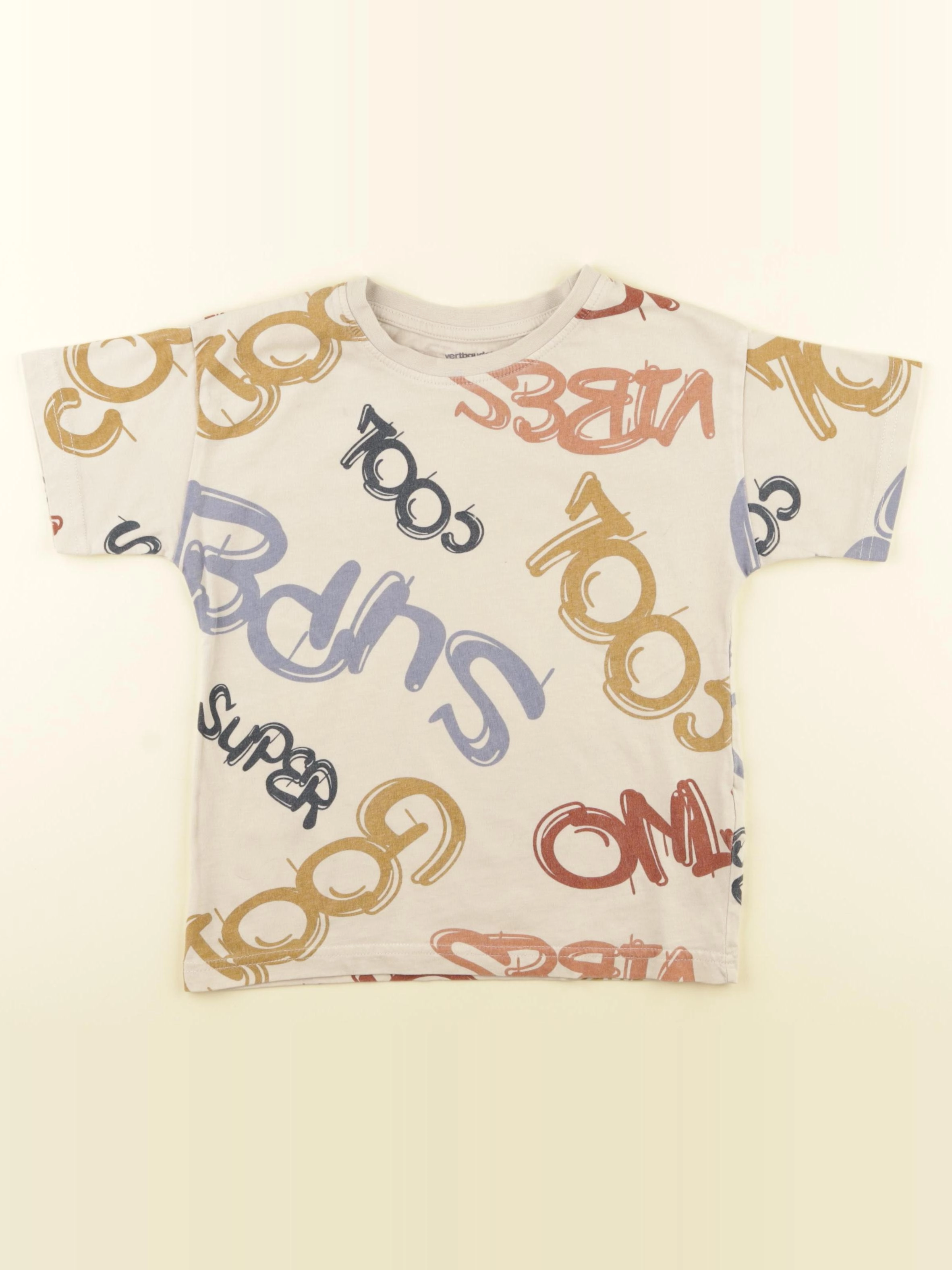 Vertbaudet - tee-shirt beige - 6 ans