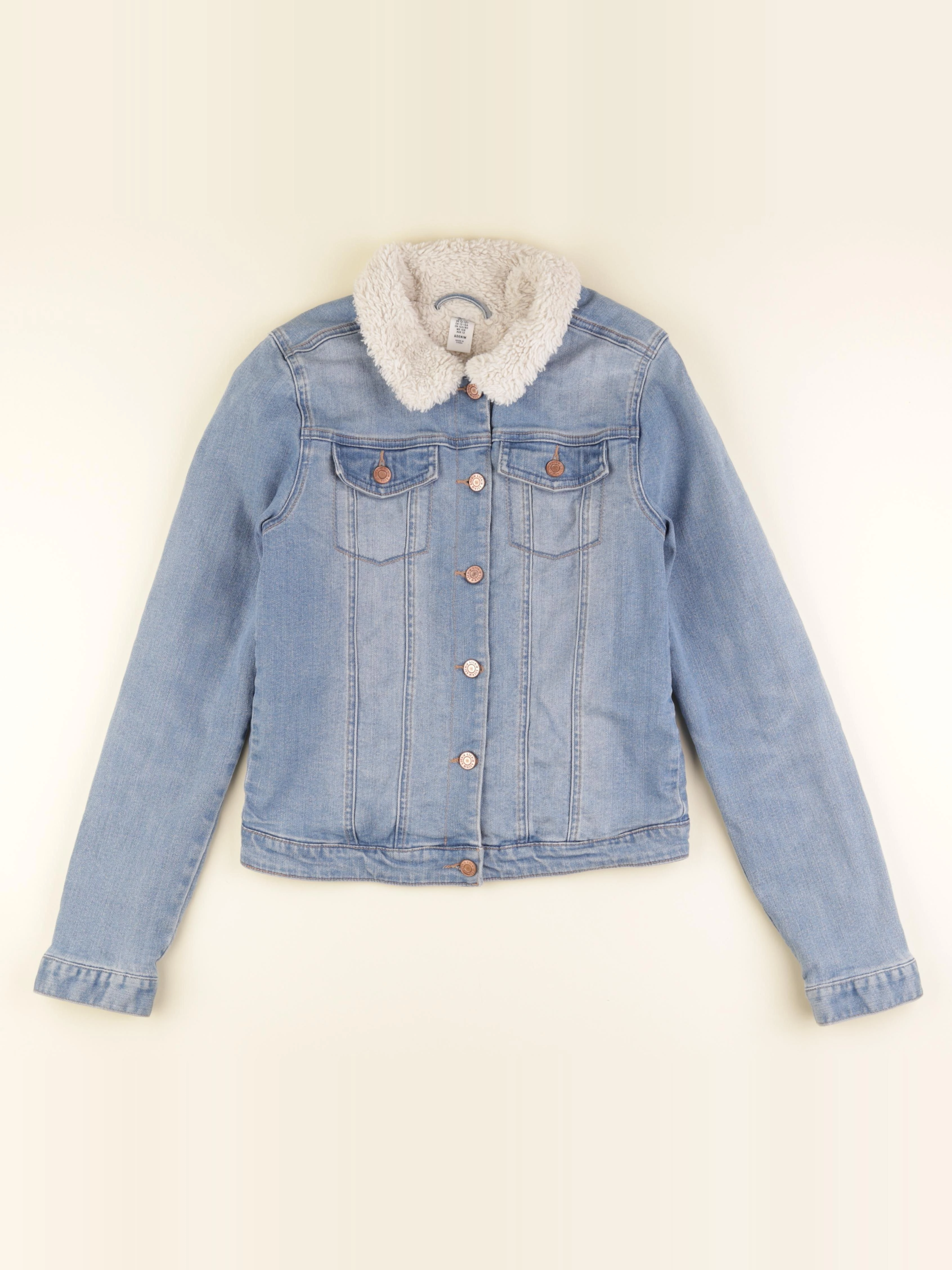 H&M - veste doublé bleu - 12/13 ans