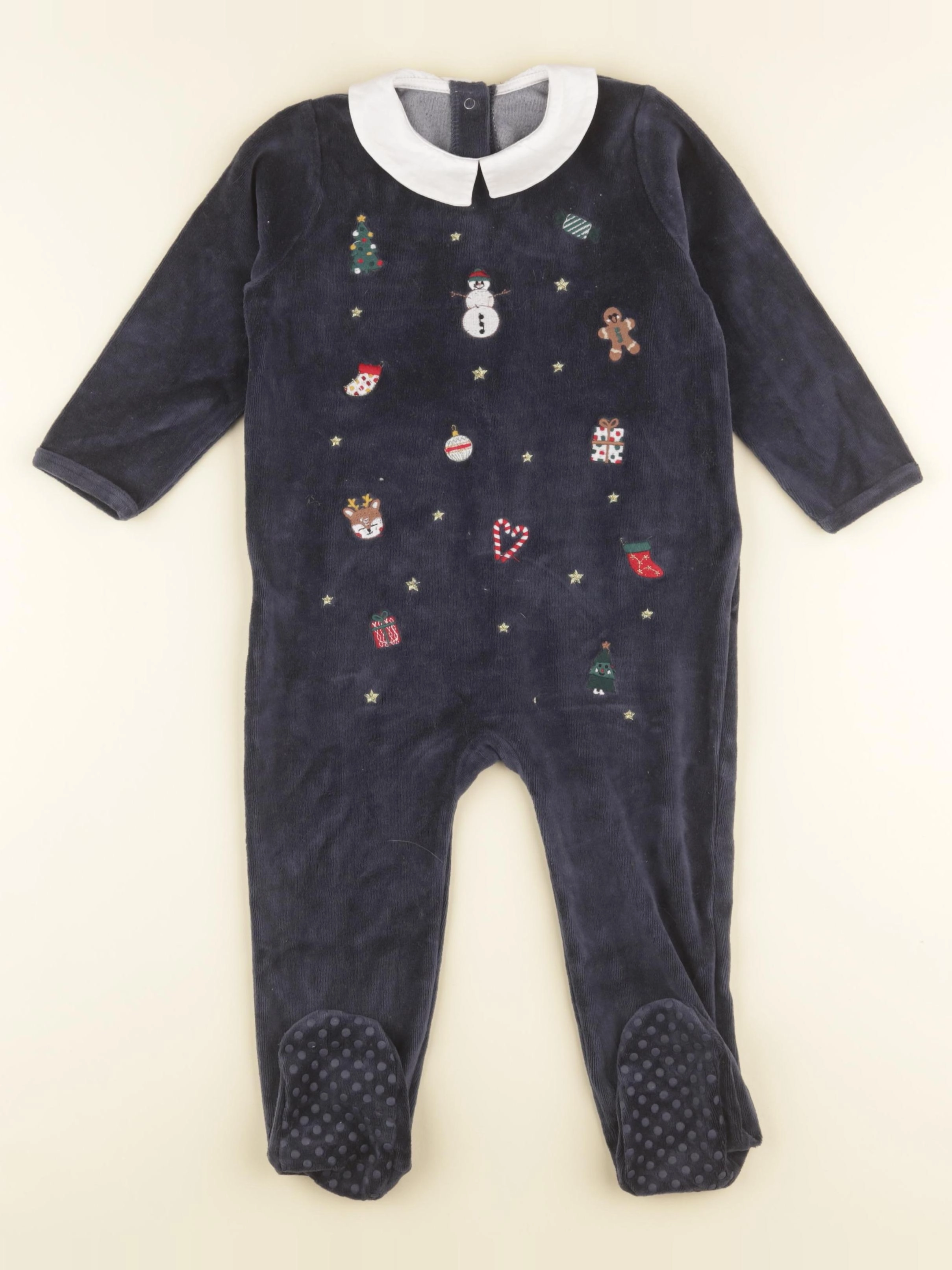 Vertbaudet - pyjama velours bleu - 2 ans