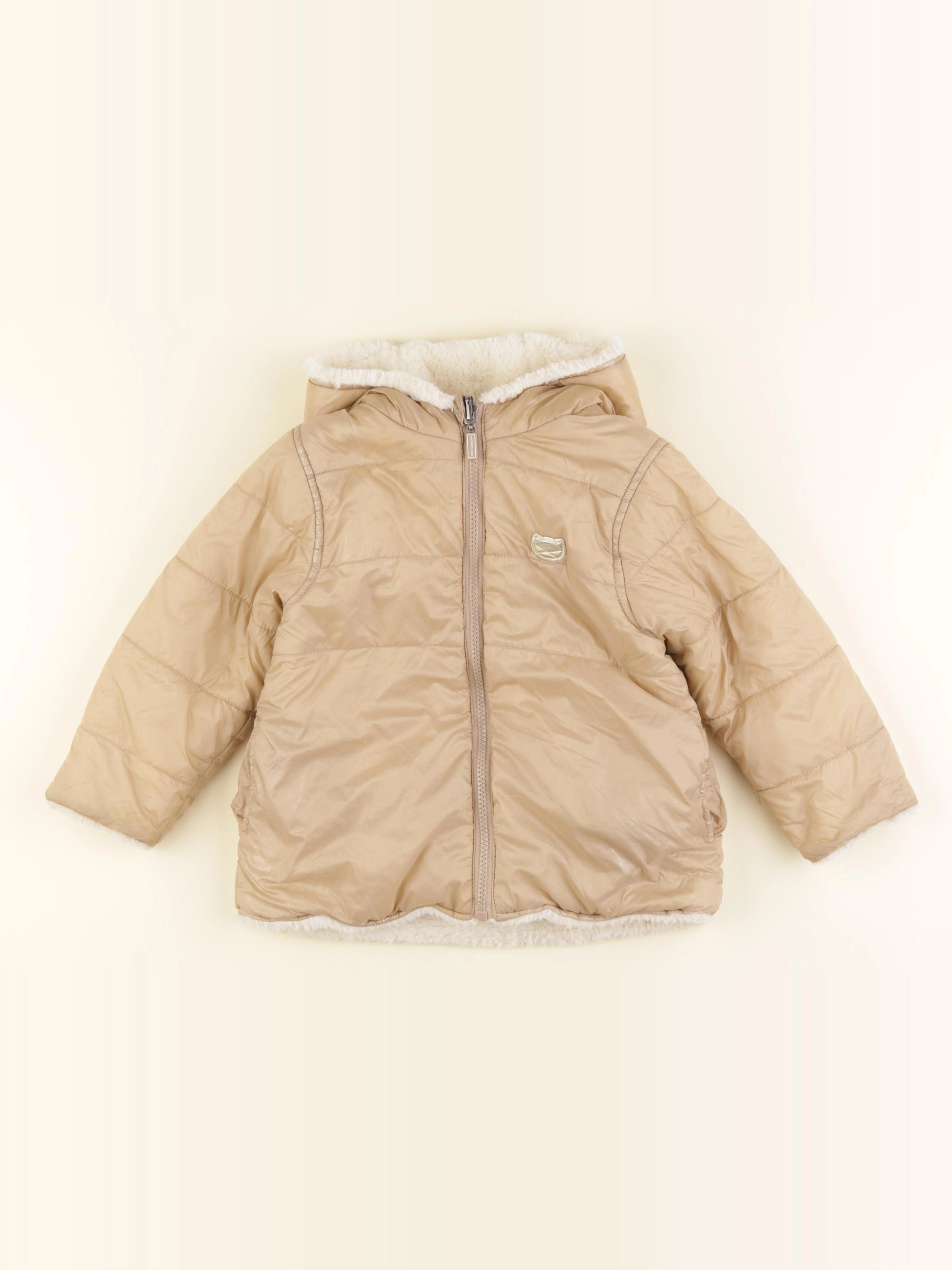 Vertbaudet - imperméable réversible or, marron - 3 ans