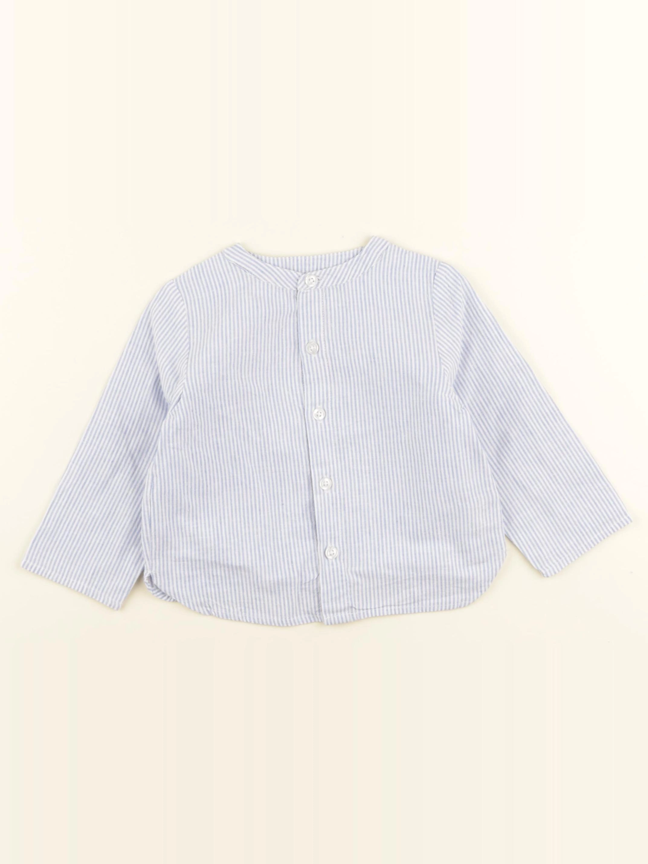 Cyrillus - chemise blanc, bleu - 18 mois