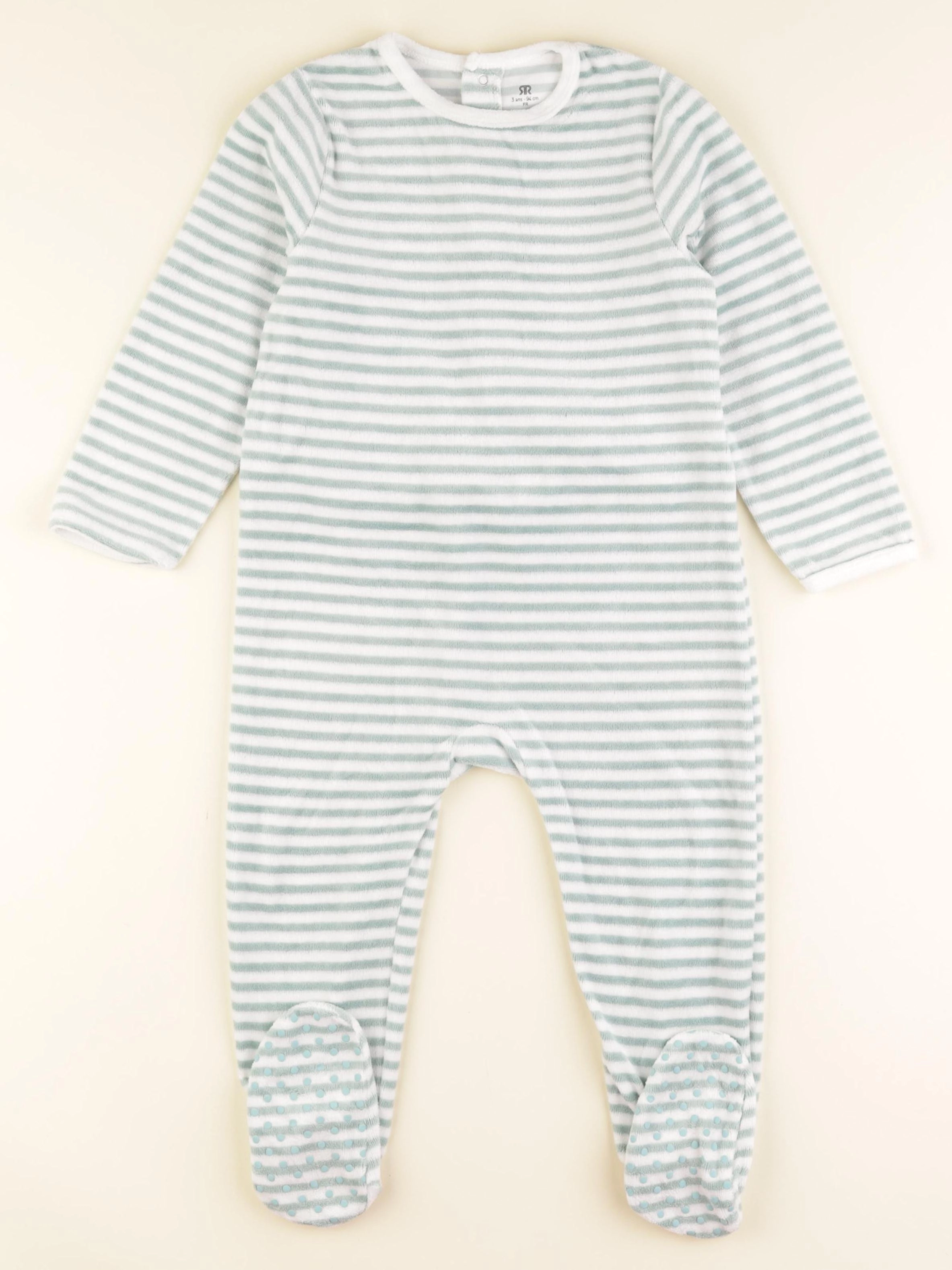 La Redoute - pyjama velours blanc, vert - 3 ans