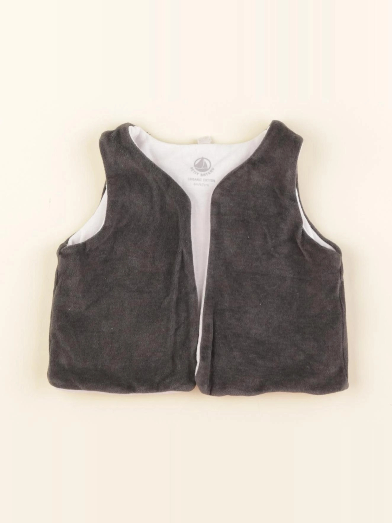 Petit Bateau - gilet gris - 6 mois