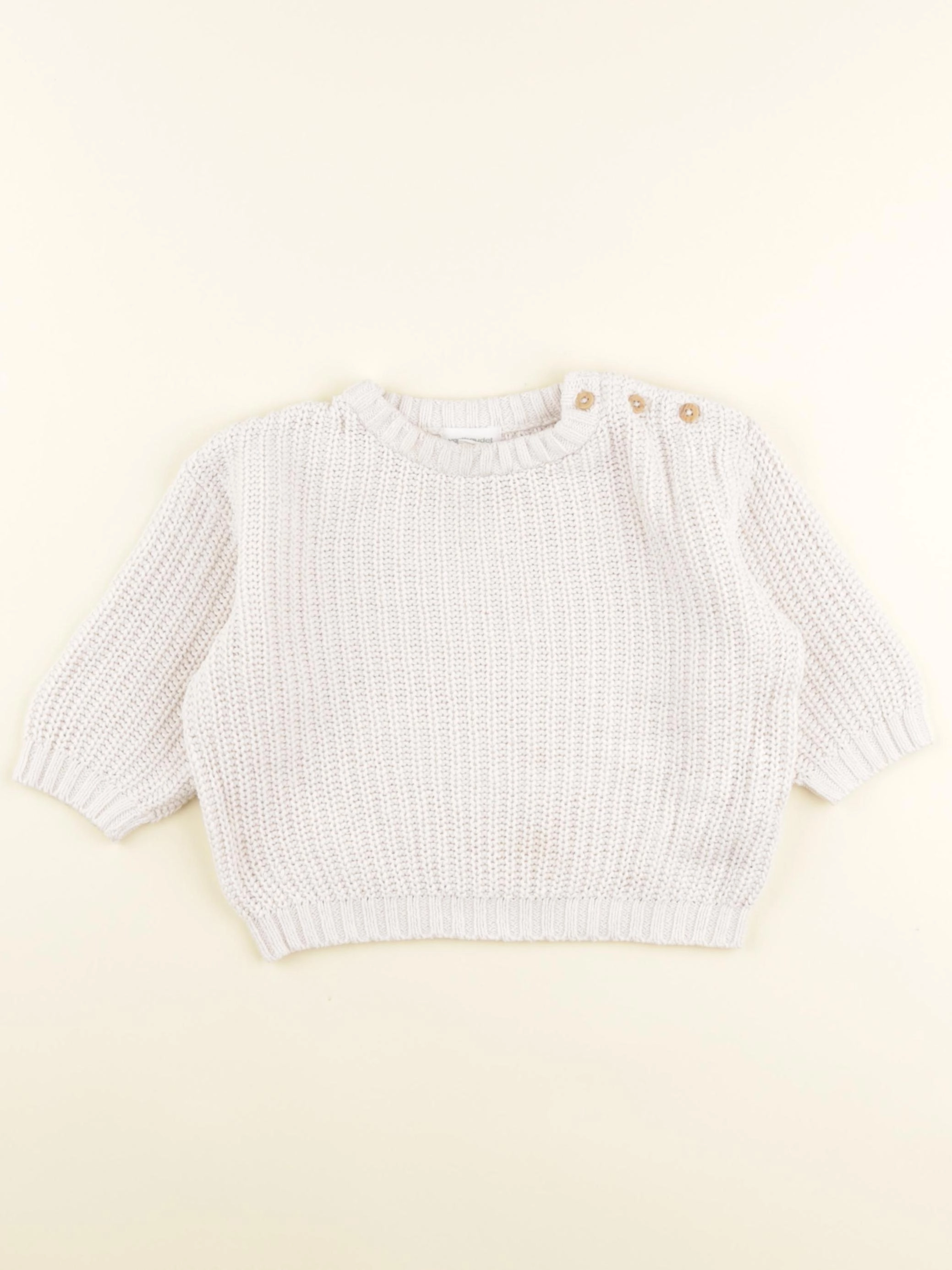 Vertbaudet - pull blanc - 12 mois