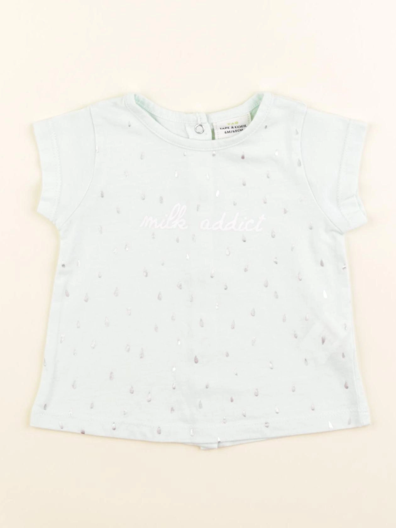 Tape à l'oeil - tee-shirt vert, argent - 6 mois