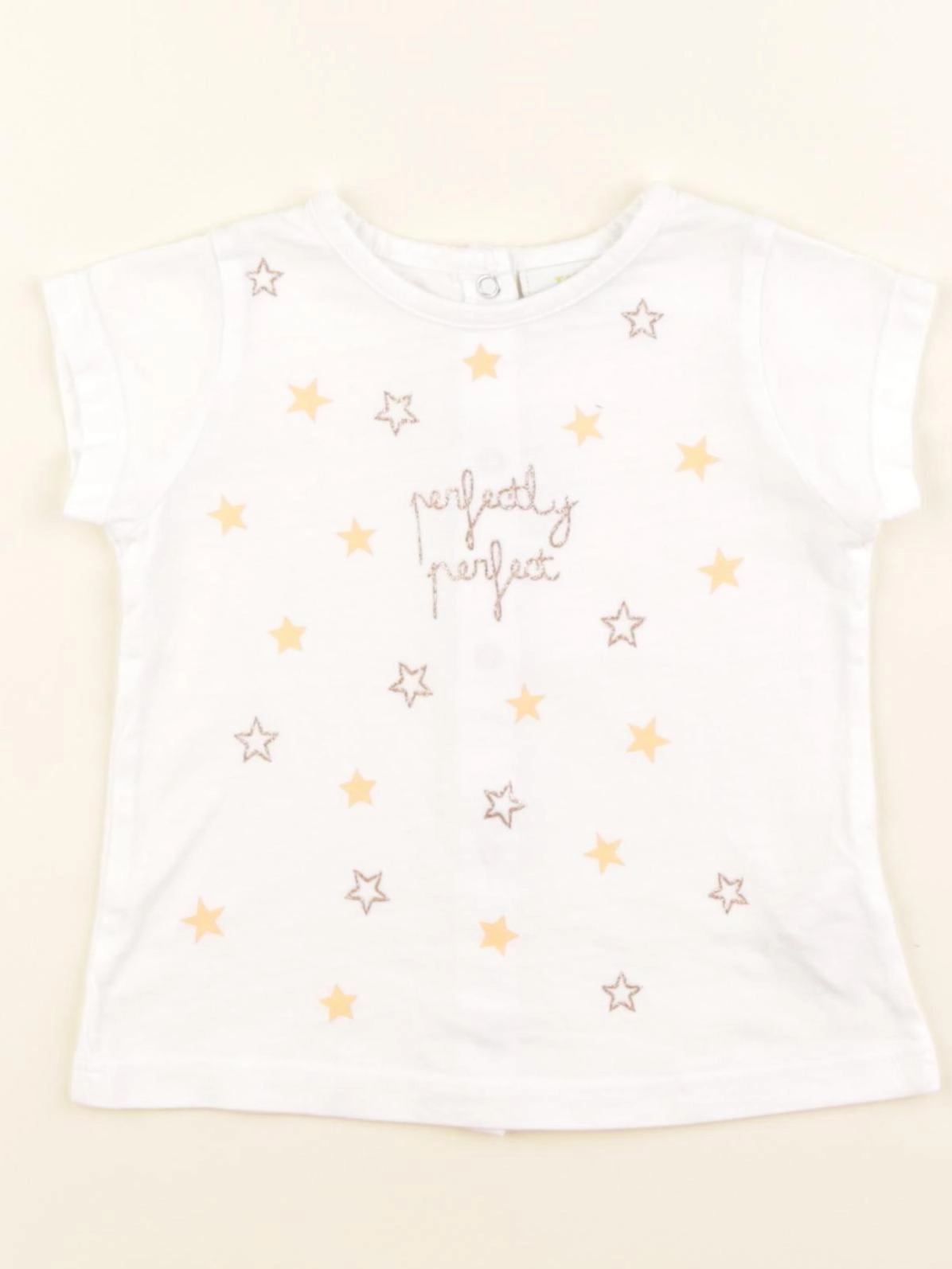 Tape à l'oeil - tee-shirt blanc, or - 9 mois