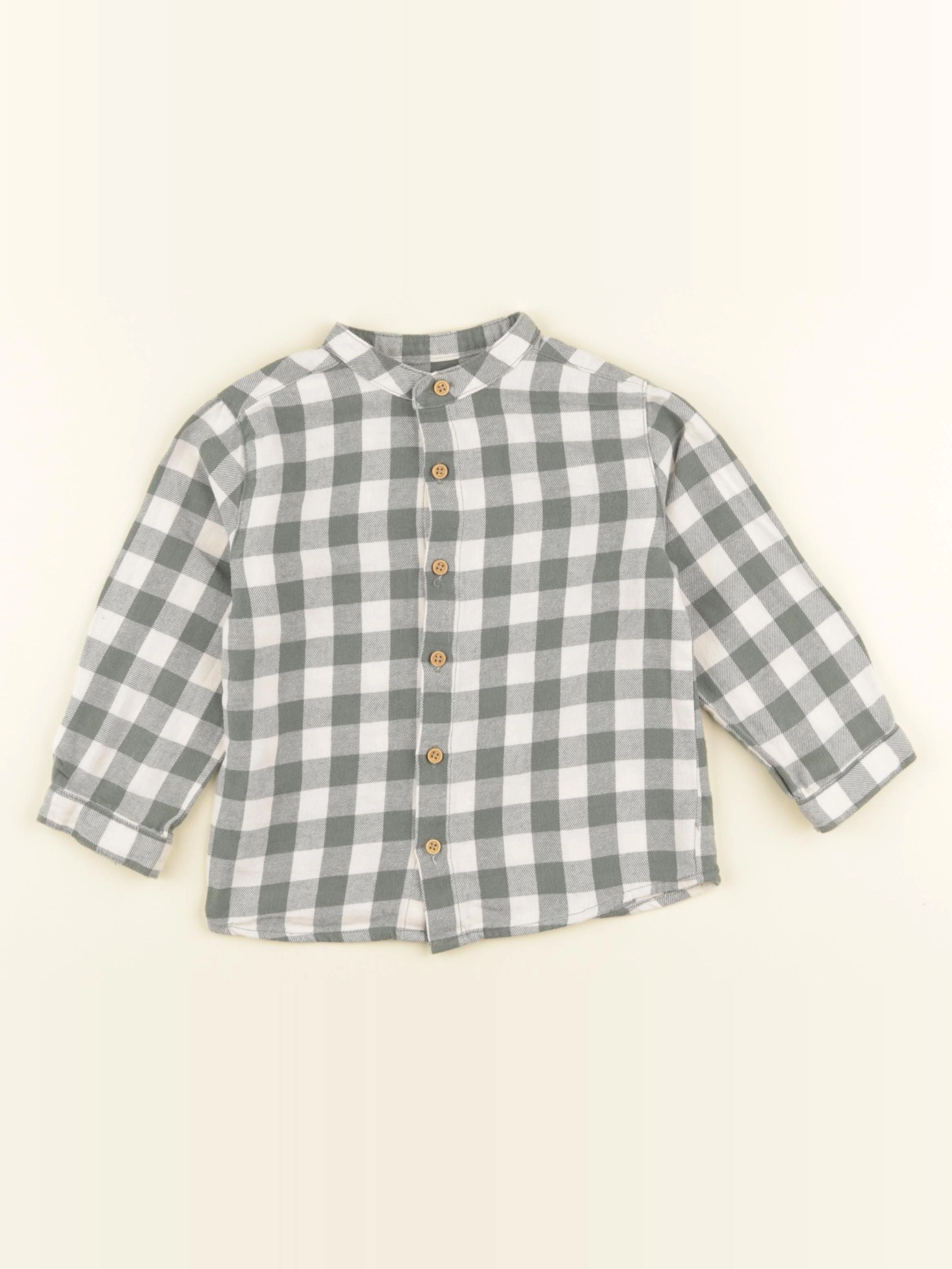 Boutchou - chemise beige, vert - 24 mois