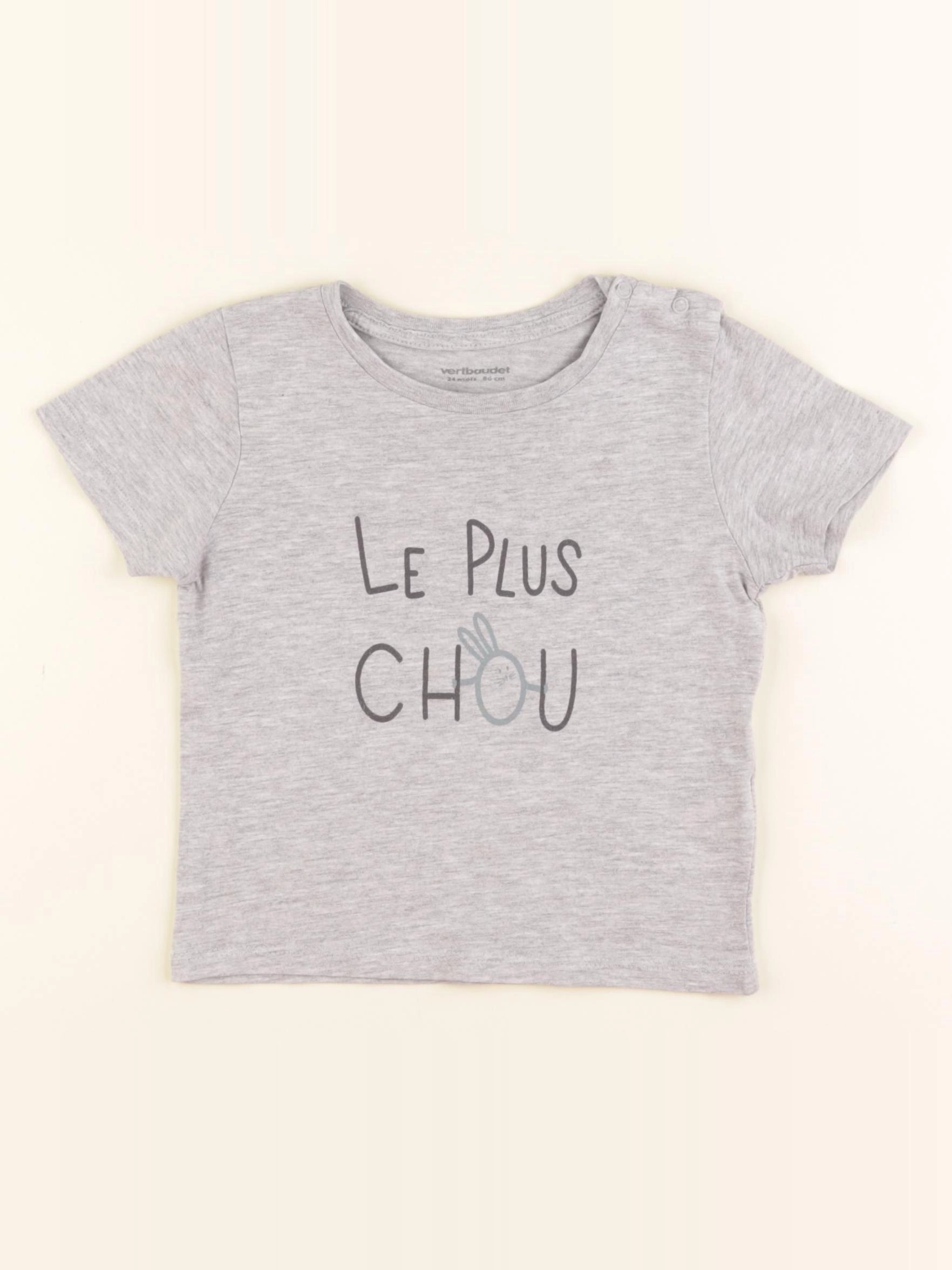 Vertbaudet - tee-shirt gris - 24 mois