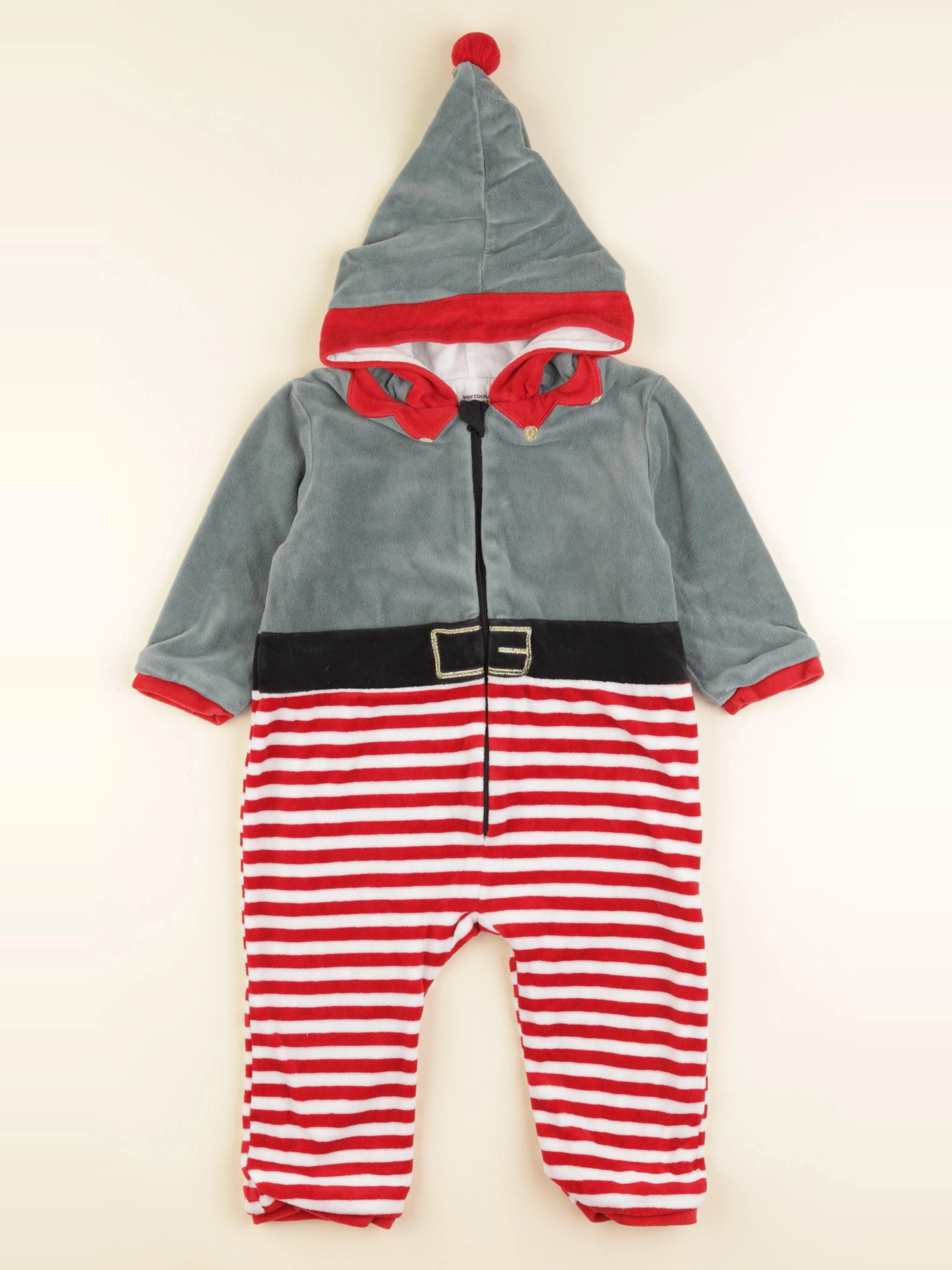 Vertbaudet - sur-pyjama rouge, vert - 2 ans
