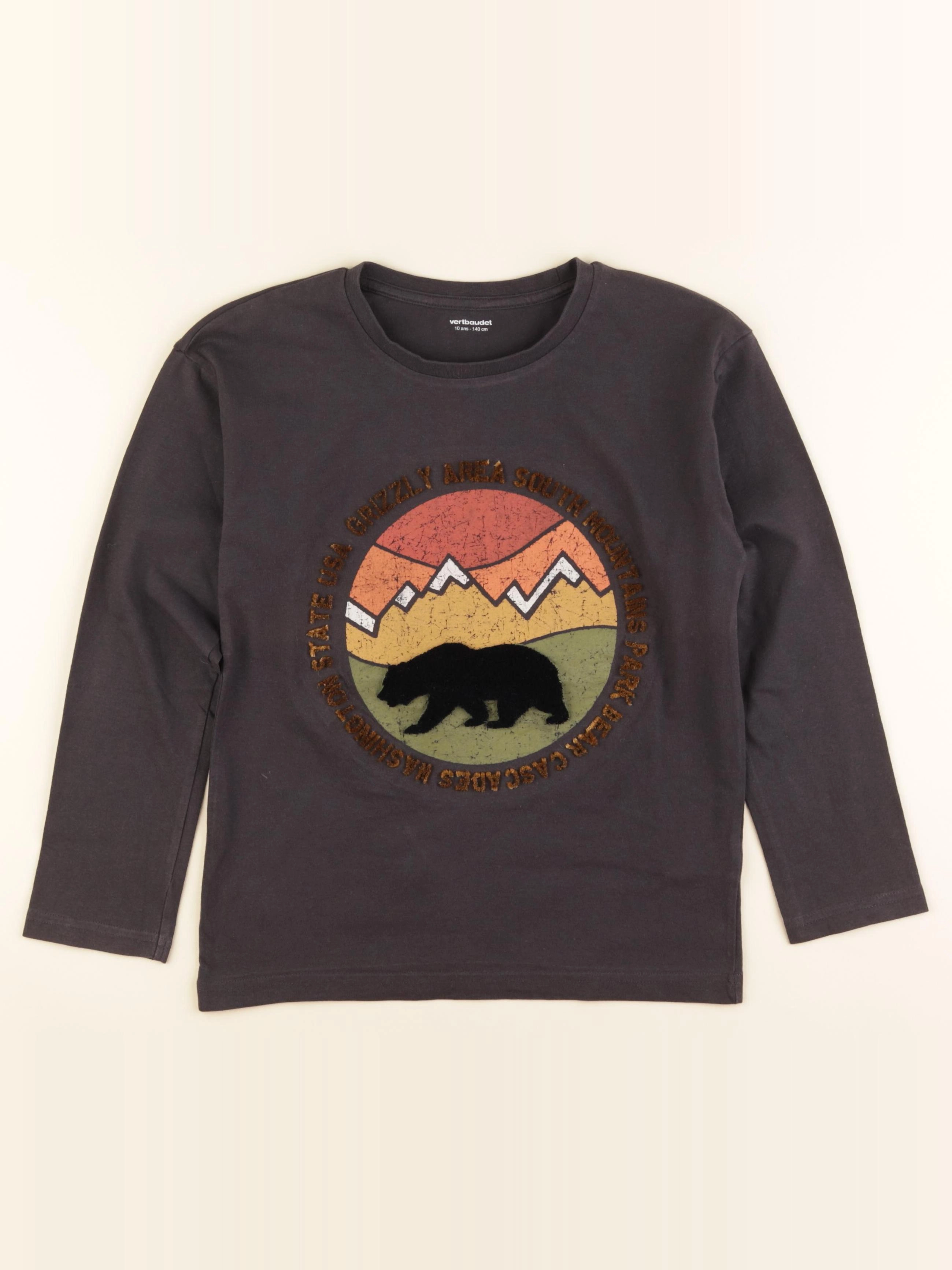 Vertbaudet - tee-shirt gris - 10 ans