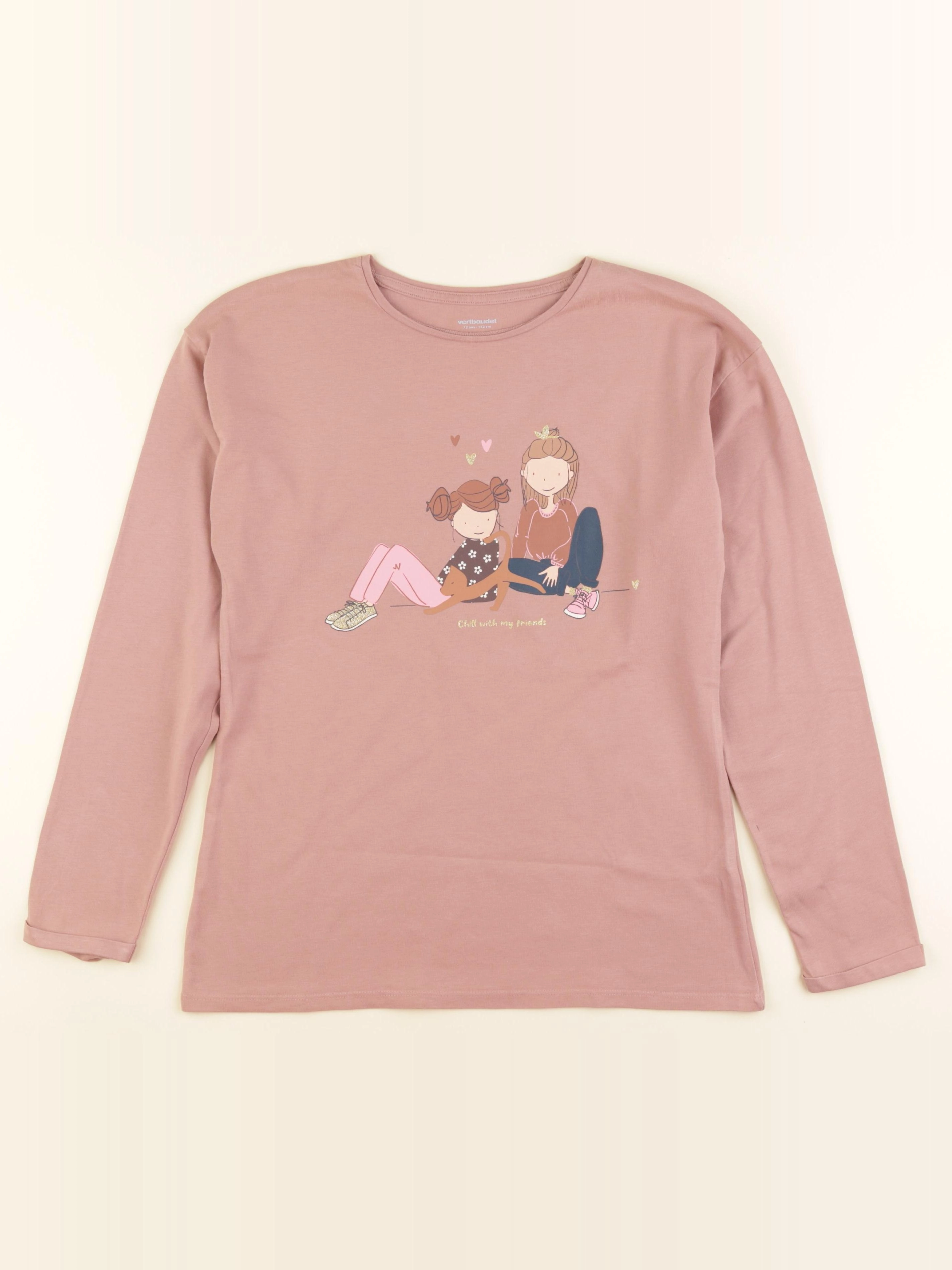 Vertbaudet - tee-shirt rose - 12 ans