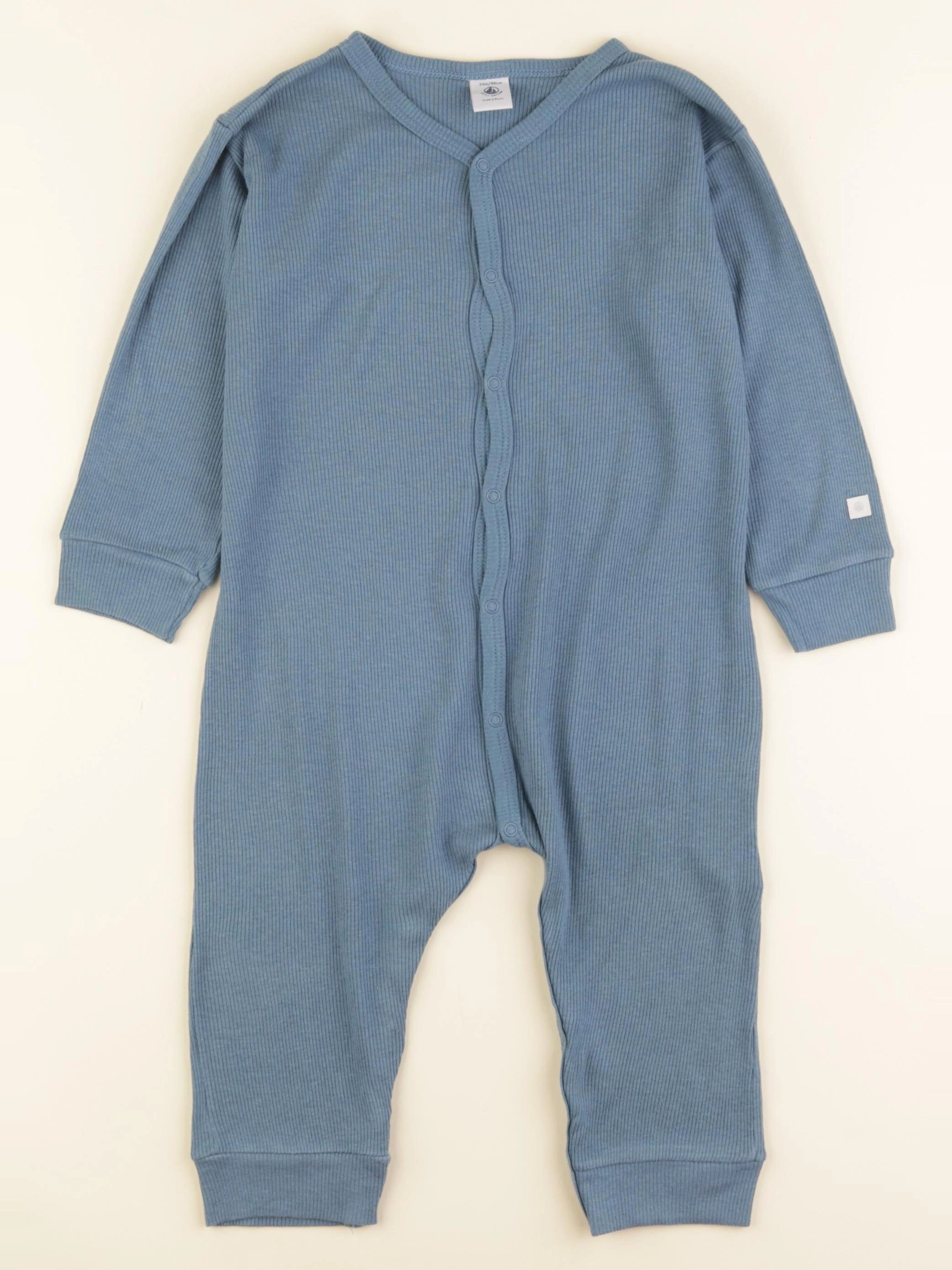Petit Bateau - pyjama coton bleu - 24 mois